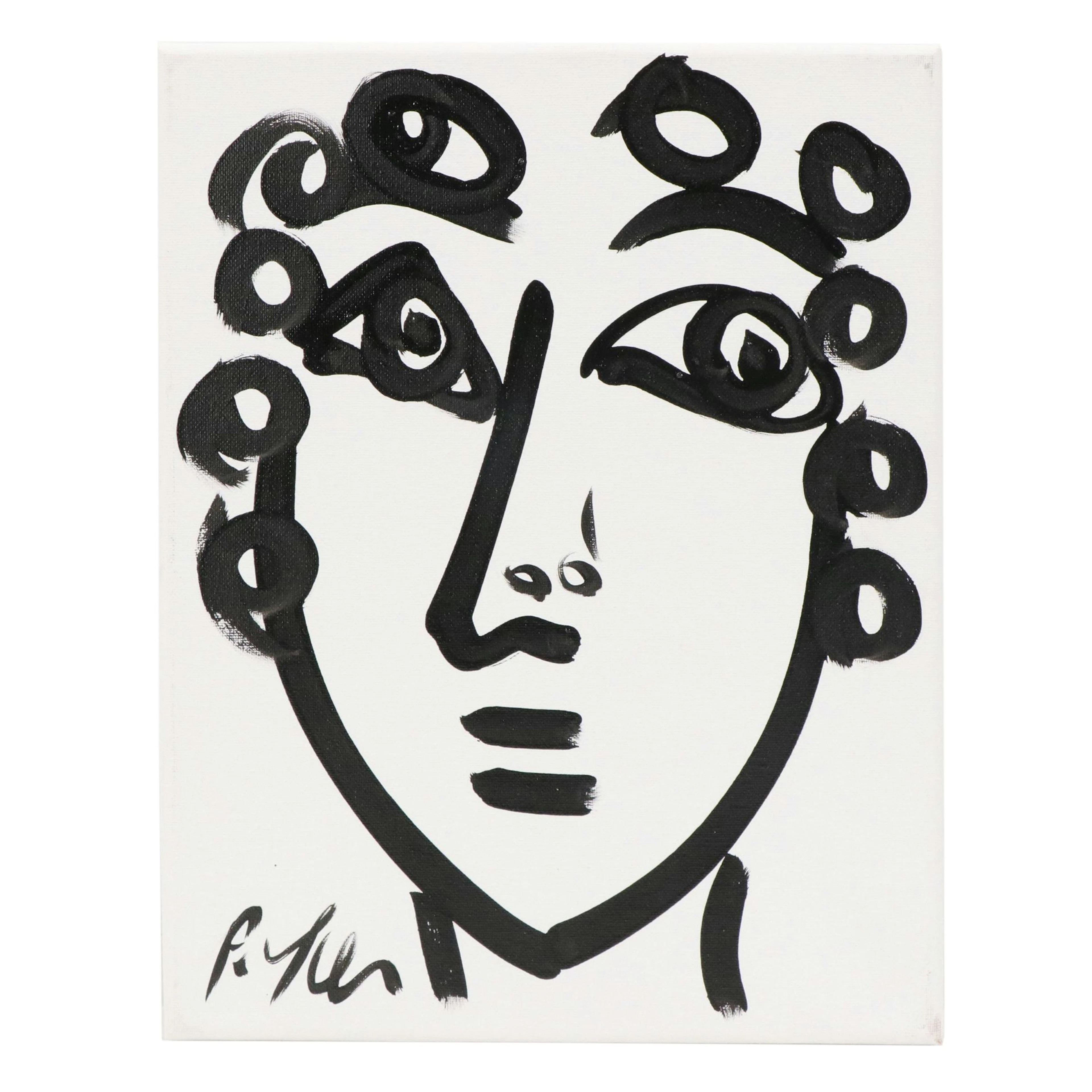 Peter Keil Abstract Portrait Acrylic Painting