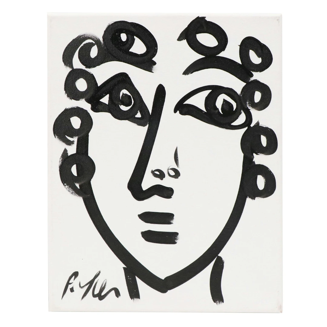 Peter Keil Abstract Portrait Acrylic Painting
