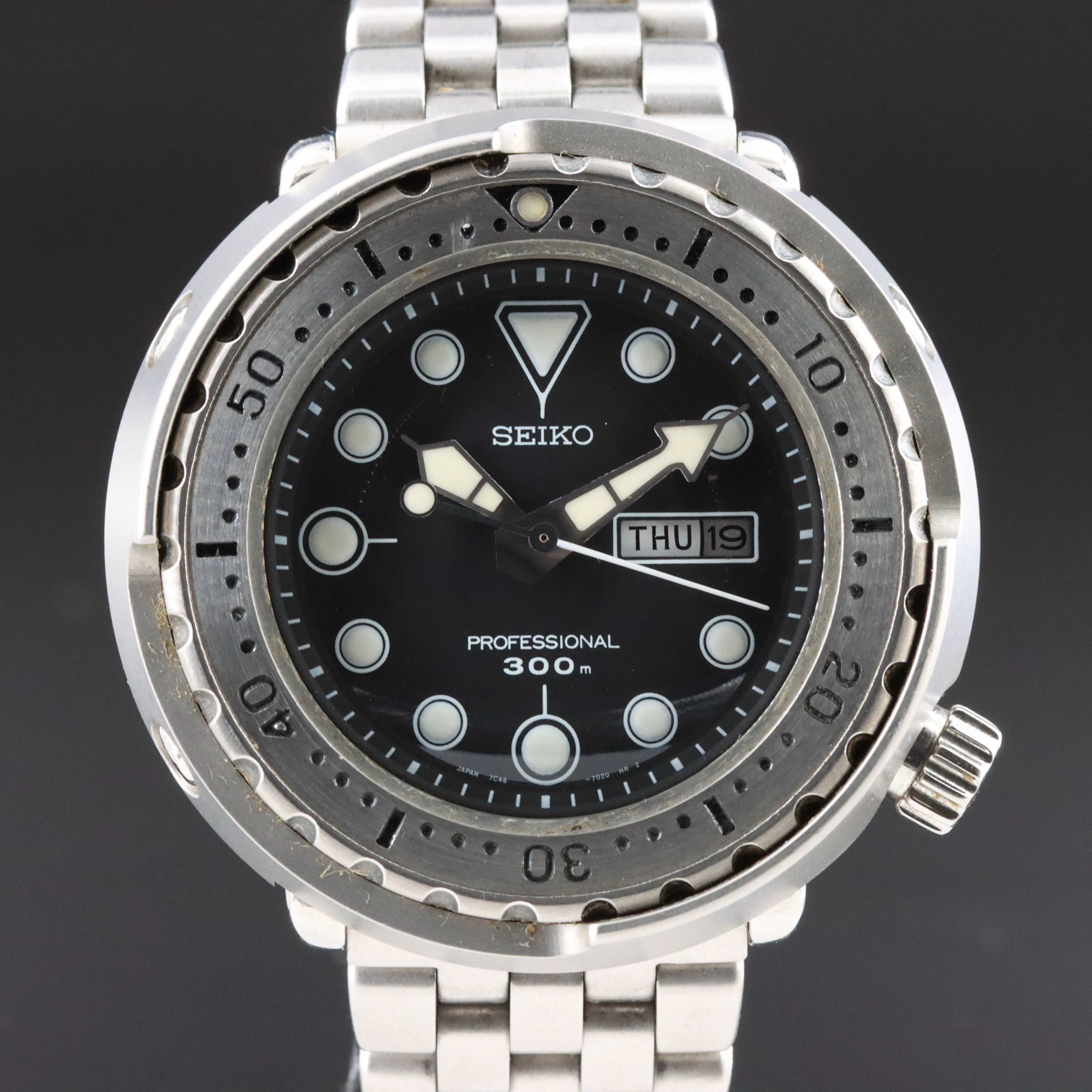 Seiko Professional 300M "Tuna" Divers Stainless Steel Quartz Watch #764C -7011
