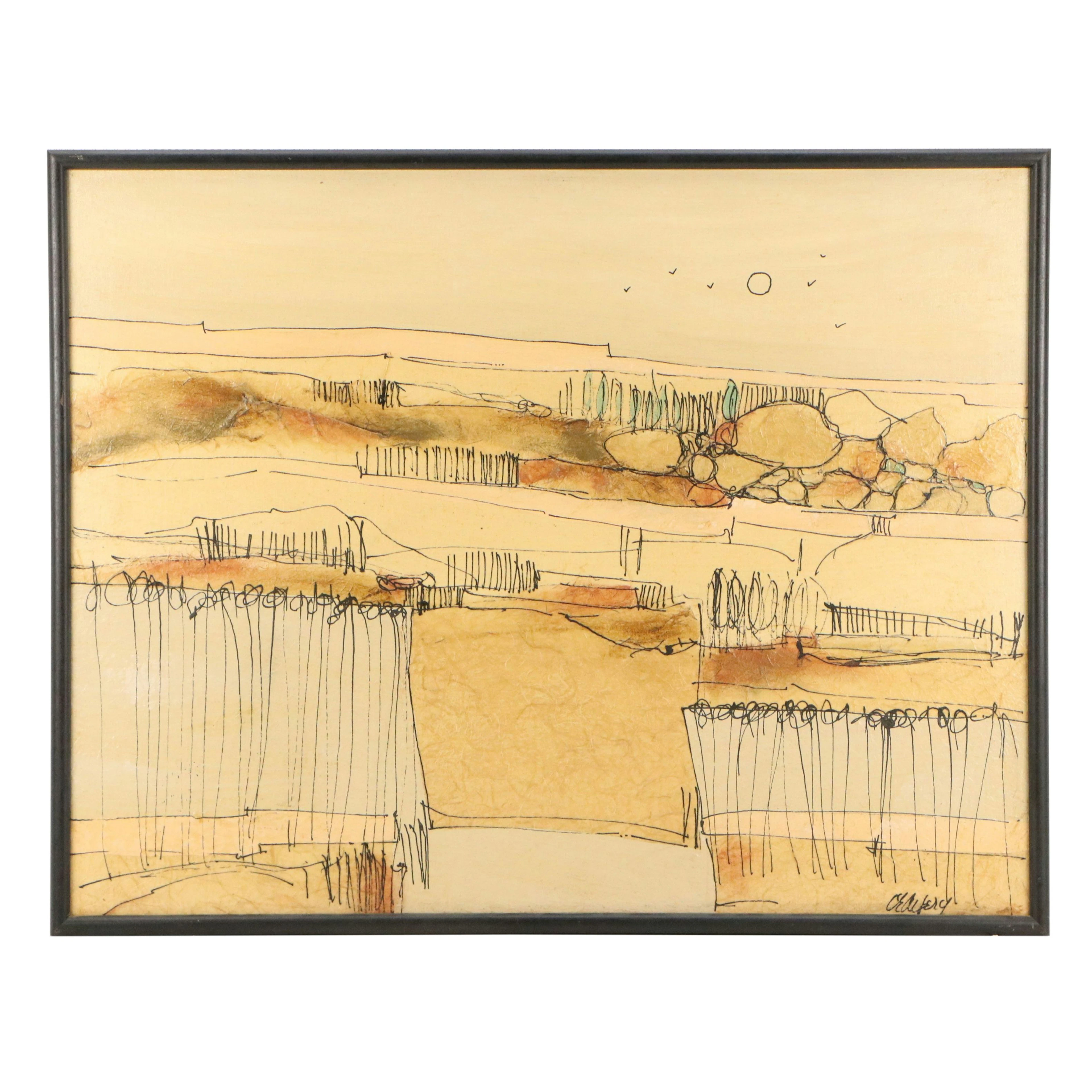Christine E. Alfery Minimalist Landscape Oil Painting