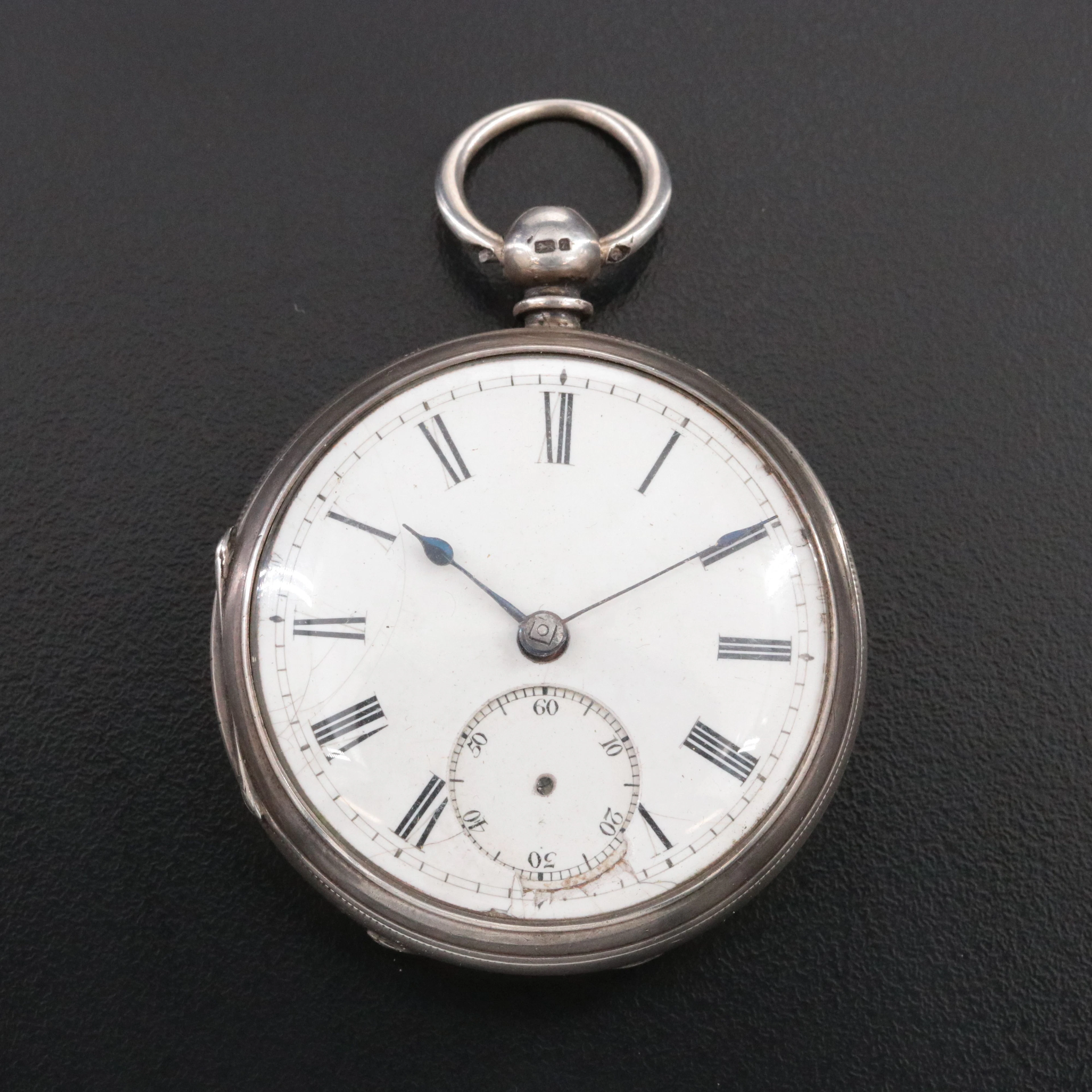 Sterling Silver Mid to Late 19th Century Key Wind and Set Pocket Watch