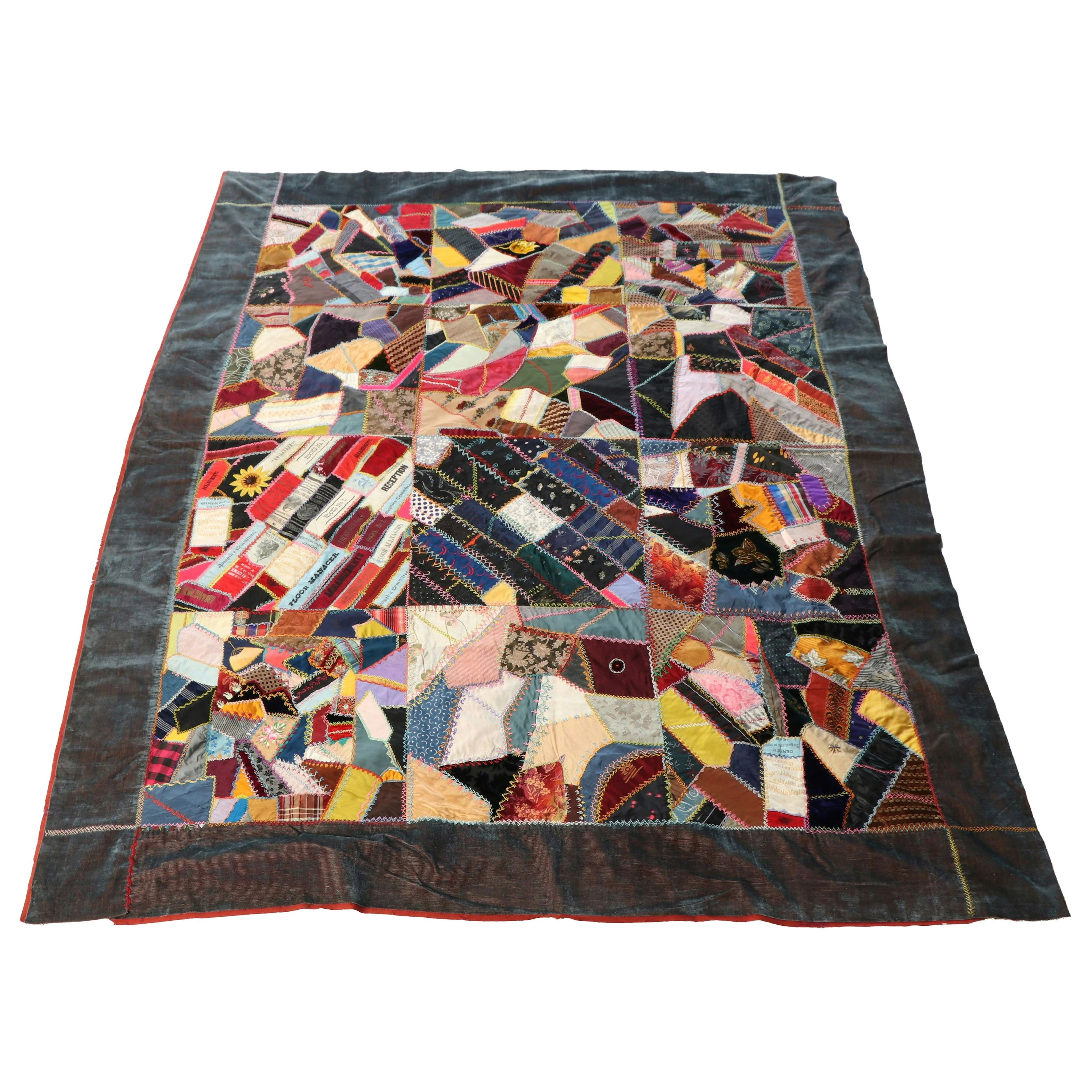 Victorian Style Handmade Crazy Quilt Cover