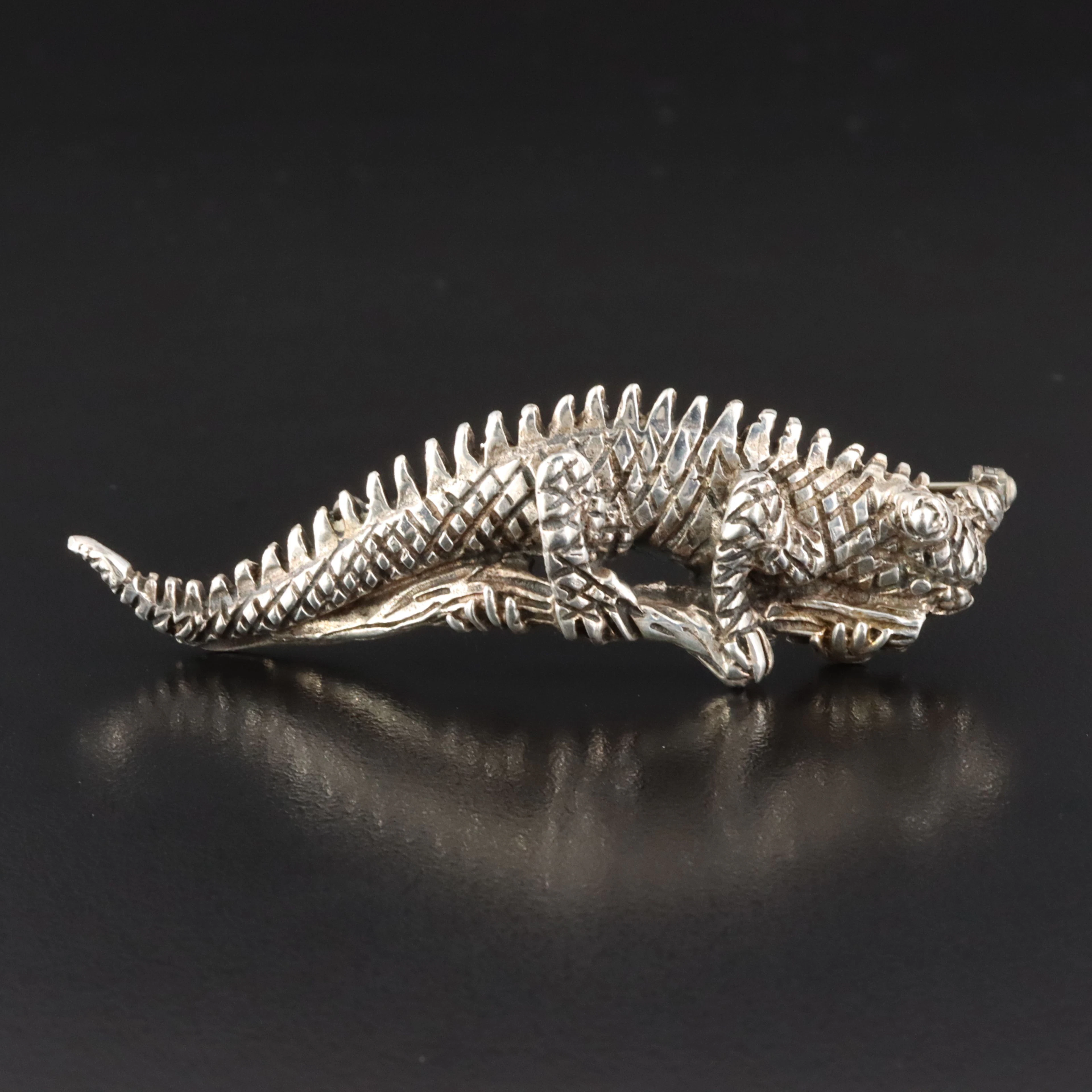 Sterling Iguana Brooch