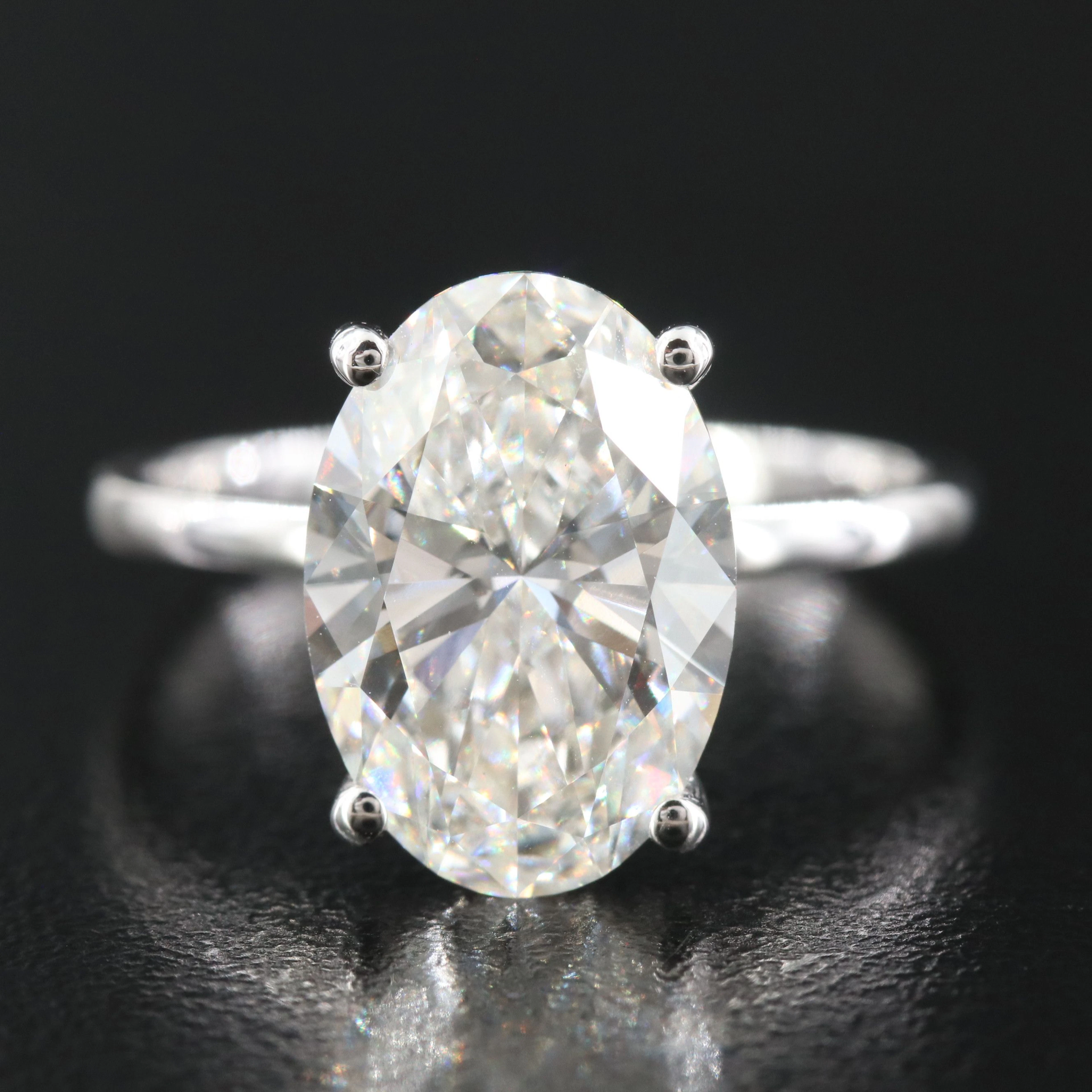 14K 4.14 CTW Lab Grown Diamond Ring with IGI Report