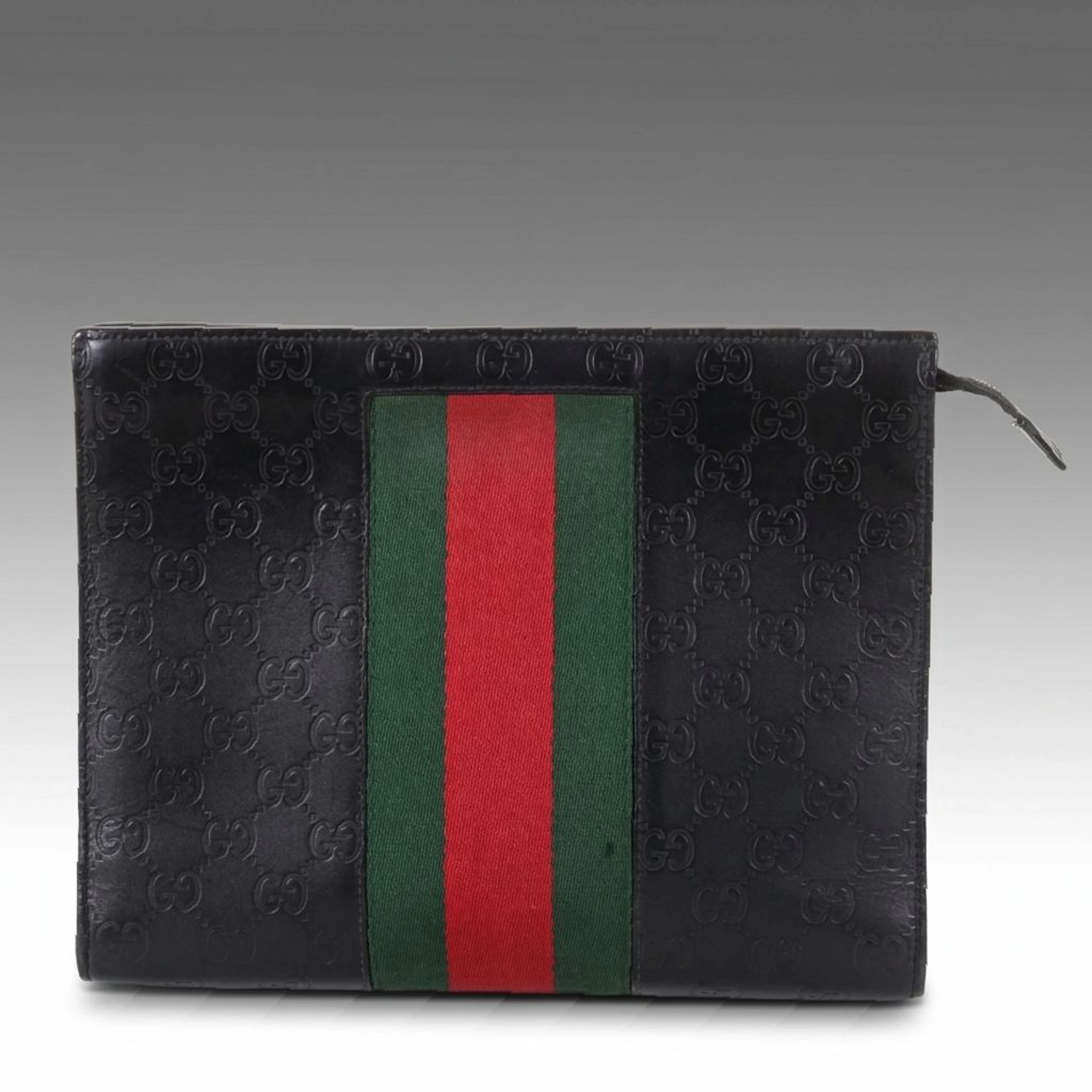 Gucci Supreme Pouch in Black Guccissima Leather