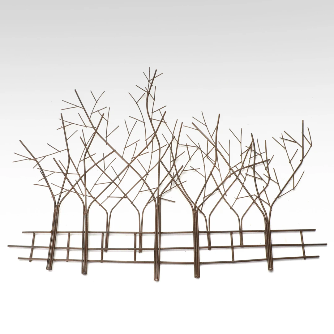 Bronzed Finish Winterscape Metal Wall Art