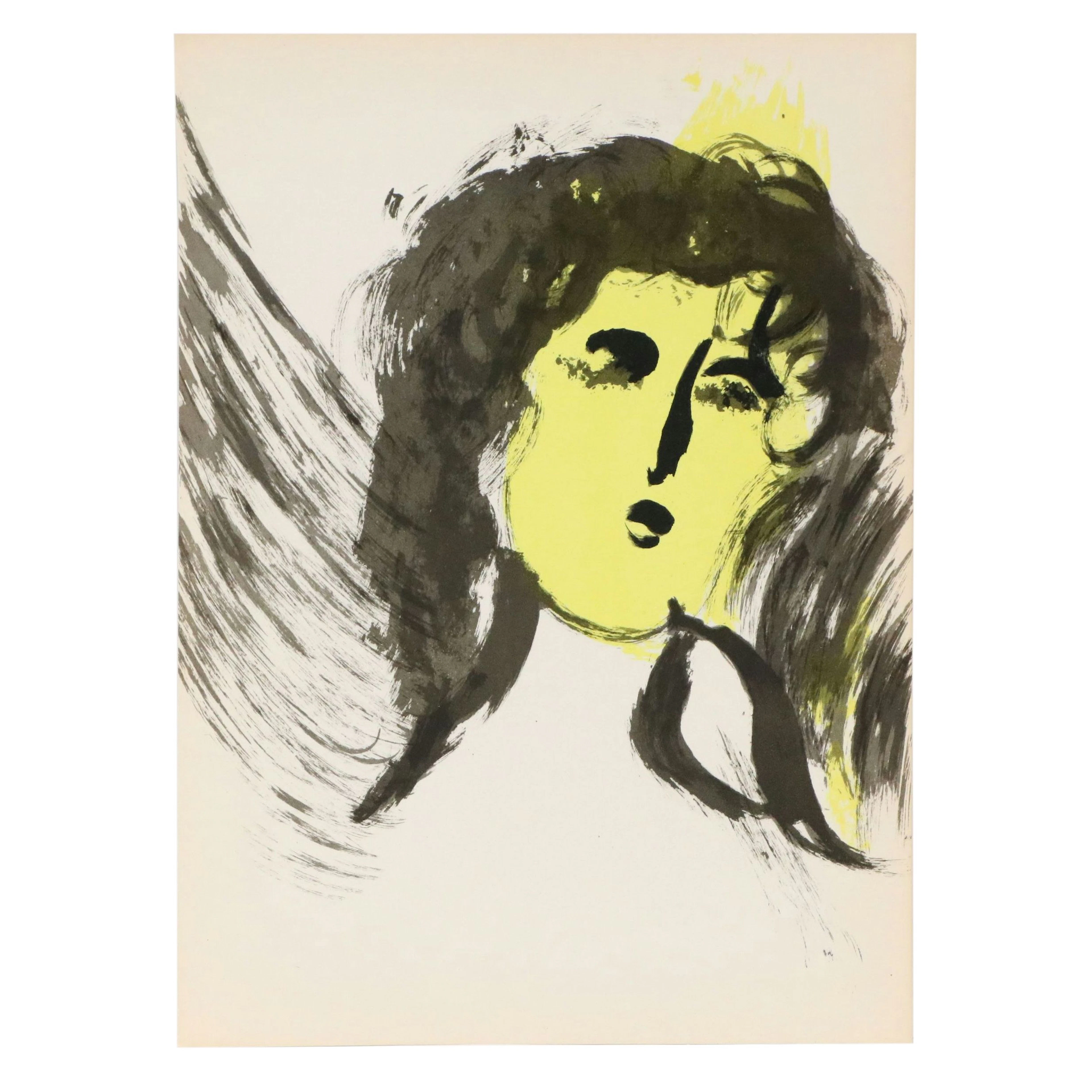 Marc Chagall Lithograph "The Angel" from "Verve," 1956