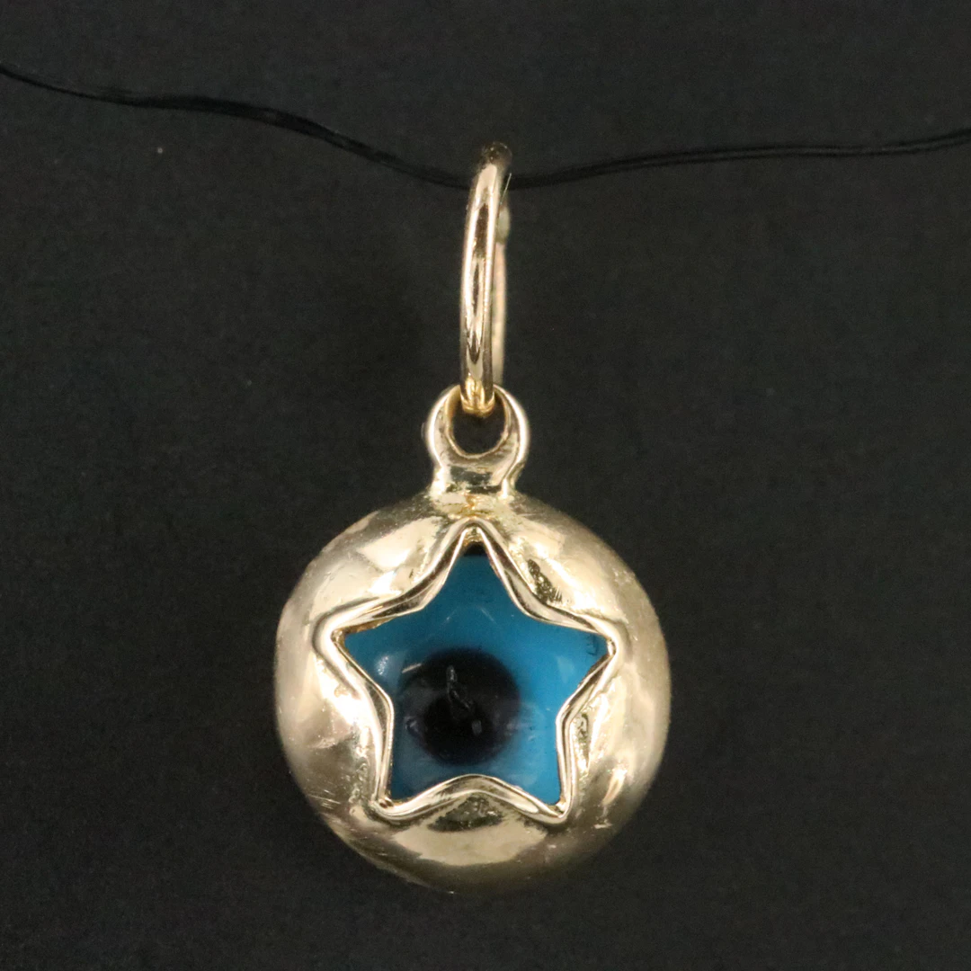 14K Evil Eye Star Pendant