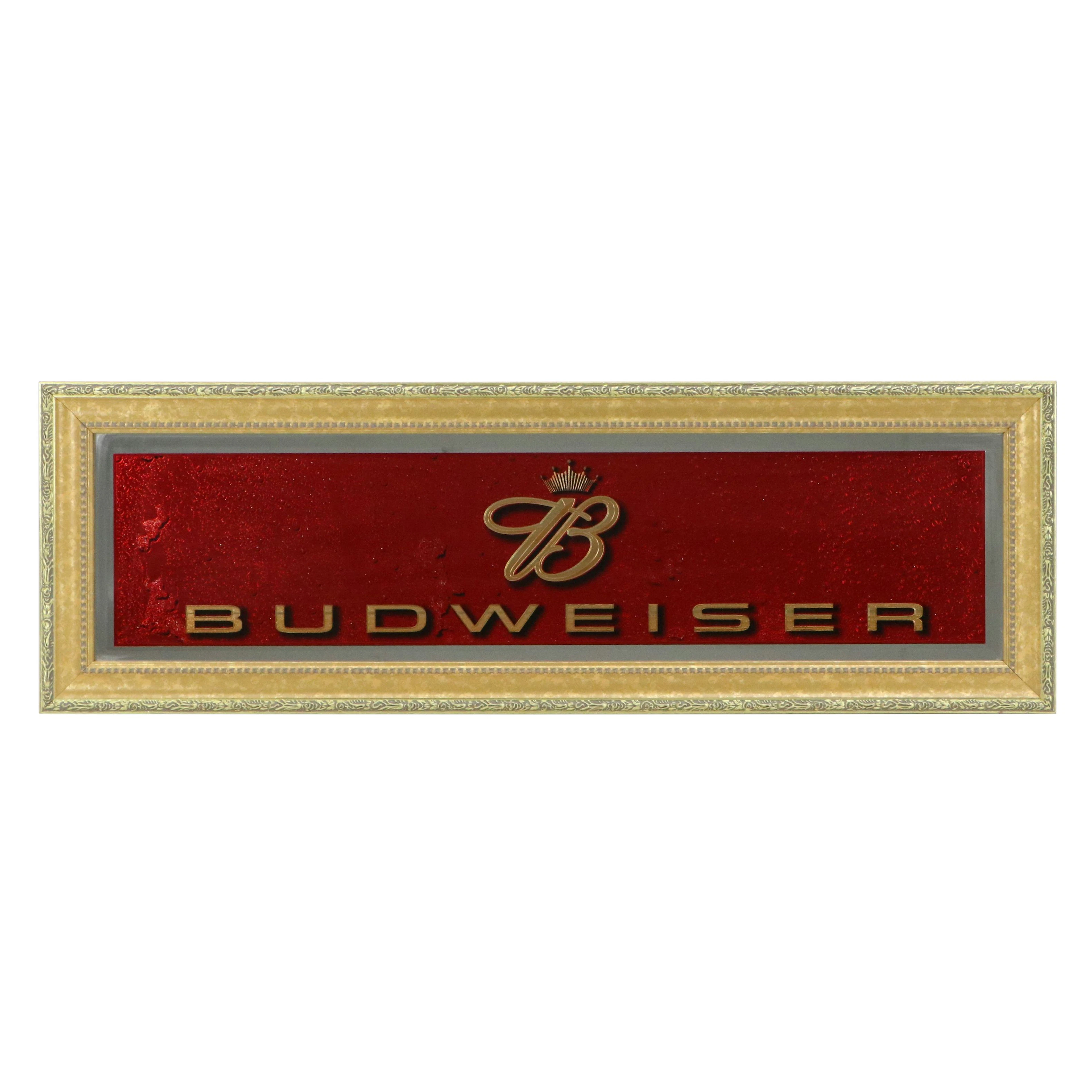 Anheuser-Busch Budweiser Foil Embellished Bar Mirror, 2003