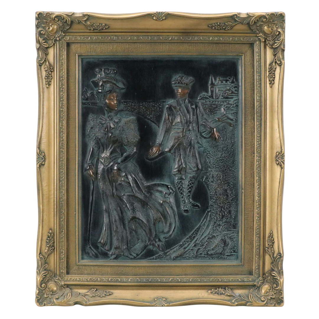 Alexsander Danel for Austin Productions Bronze Relief Plaque "Victorian Green"