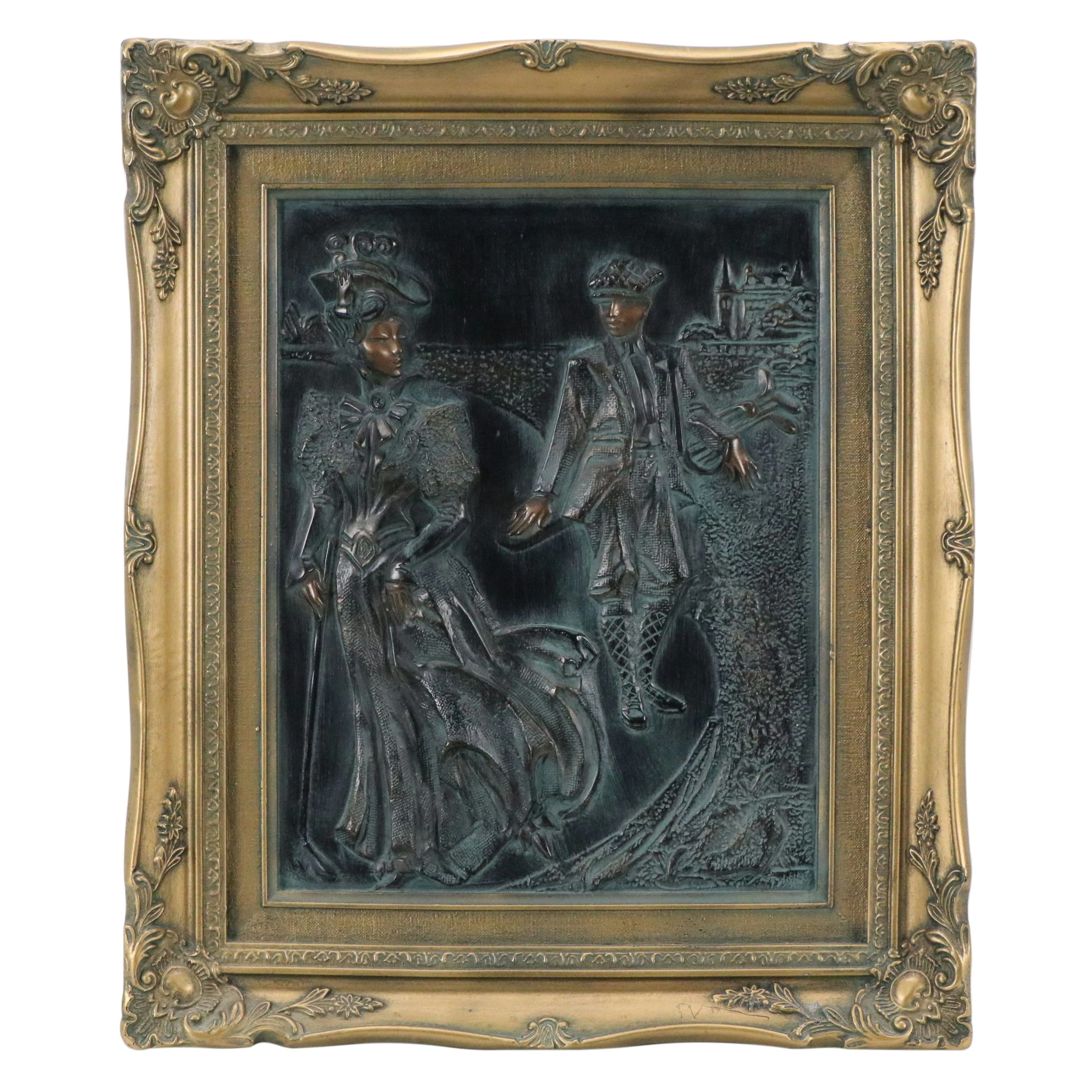Alexsander Danel for Austin Productions Bronze Relief Plaque "Victorian Green"