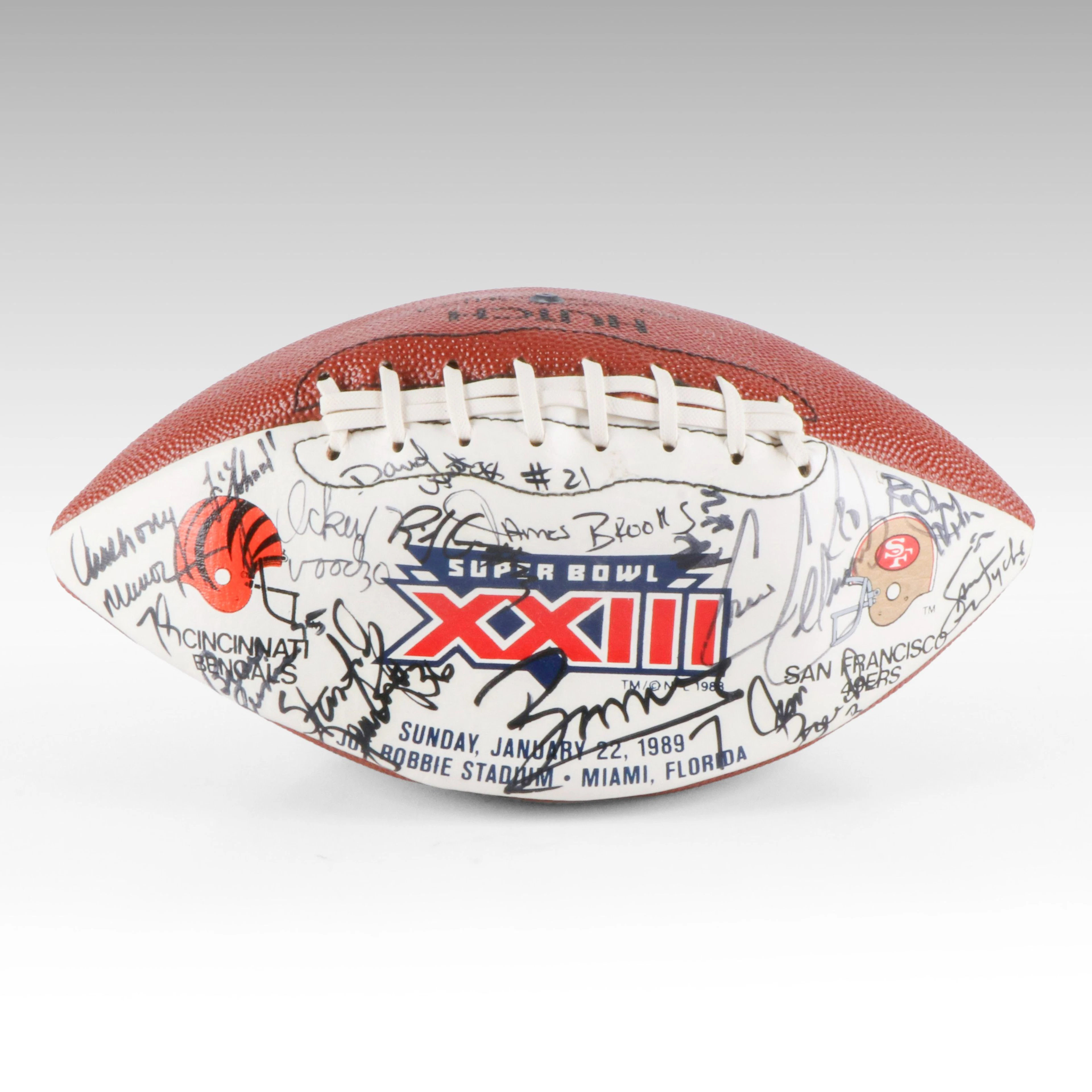 1989 Super Bowl XXIII Bengals Team-Signed Souvenir Football