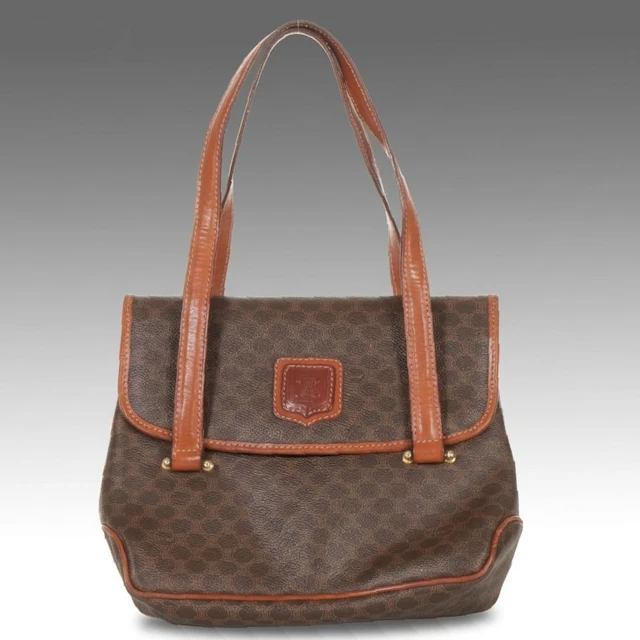 Celine Handbag in Macadam Canvas and Leather