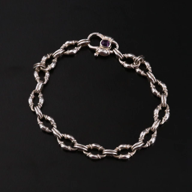 Scott Kay Sterling Bracelet with Amethyst Accent