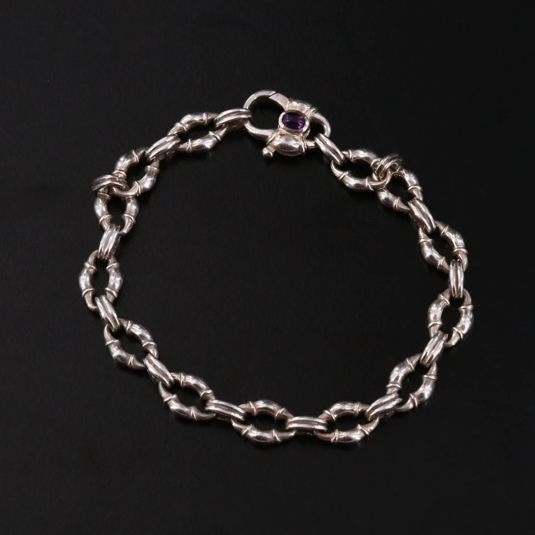 Scott Kay Sterling Bracelet with Amethyst Accent