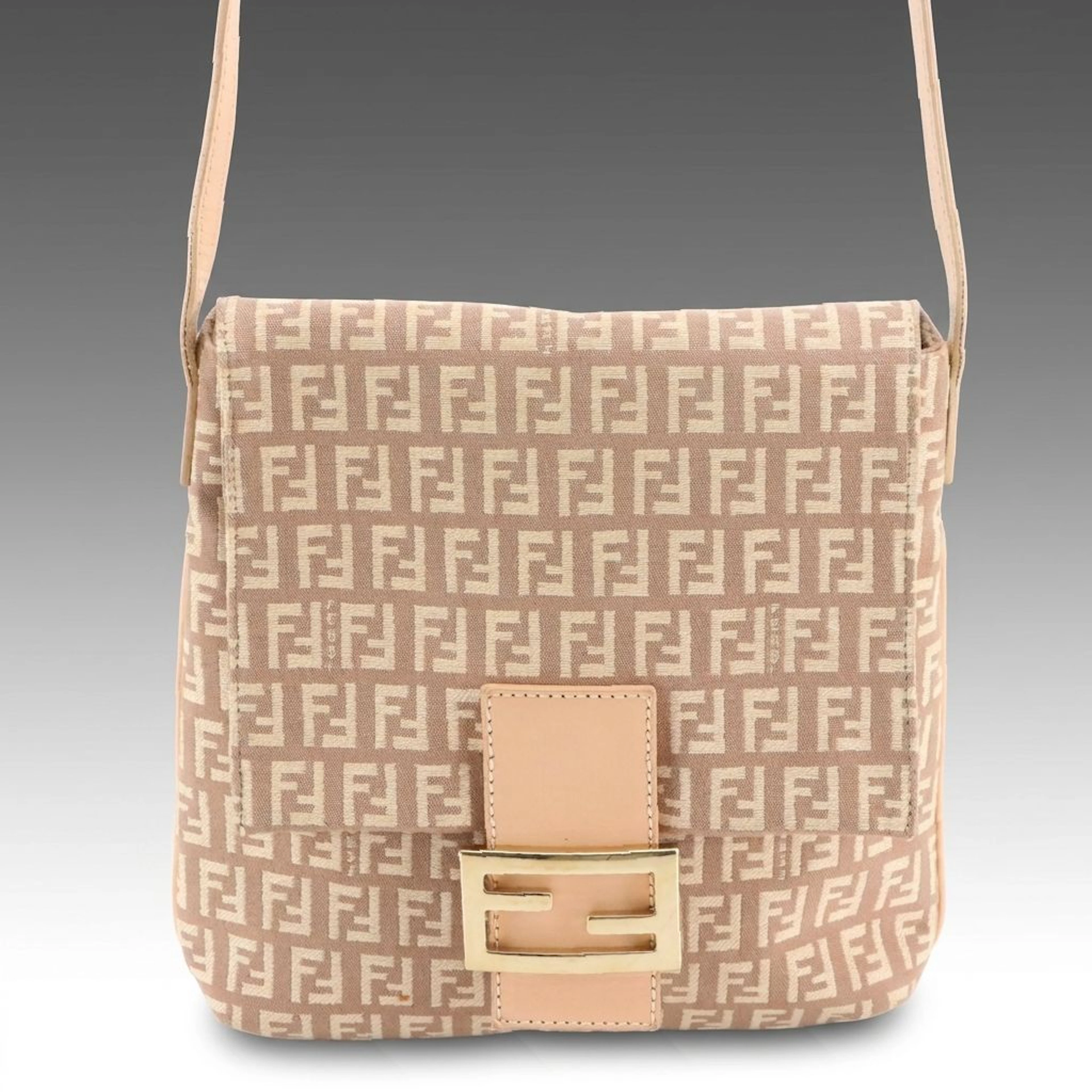 Fendi Flap Shoulder Bag 8BT075 in Zucchino Jacquard Canvas