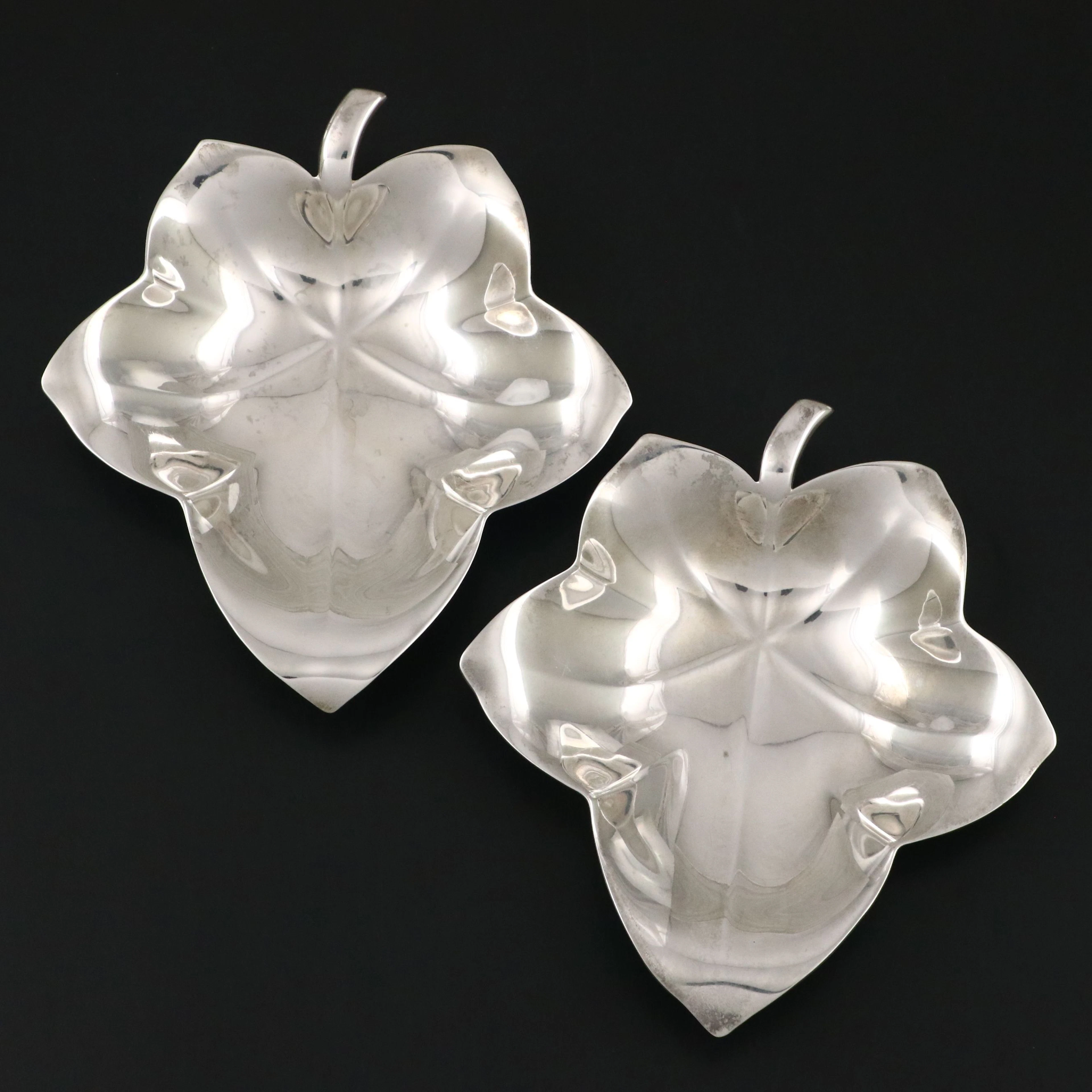 Tiffany & Co. Sterling Silver Leaf Bowl Pair