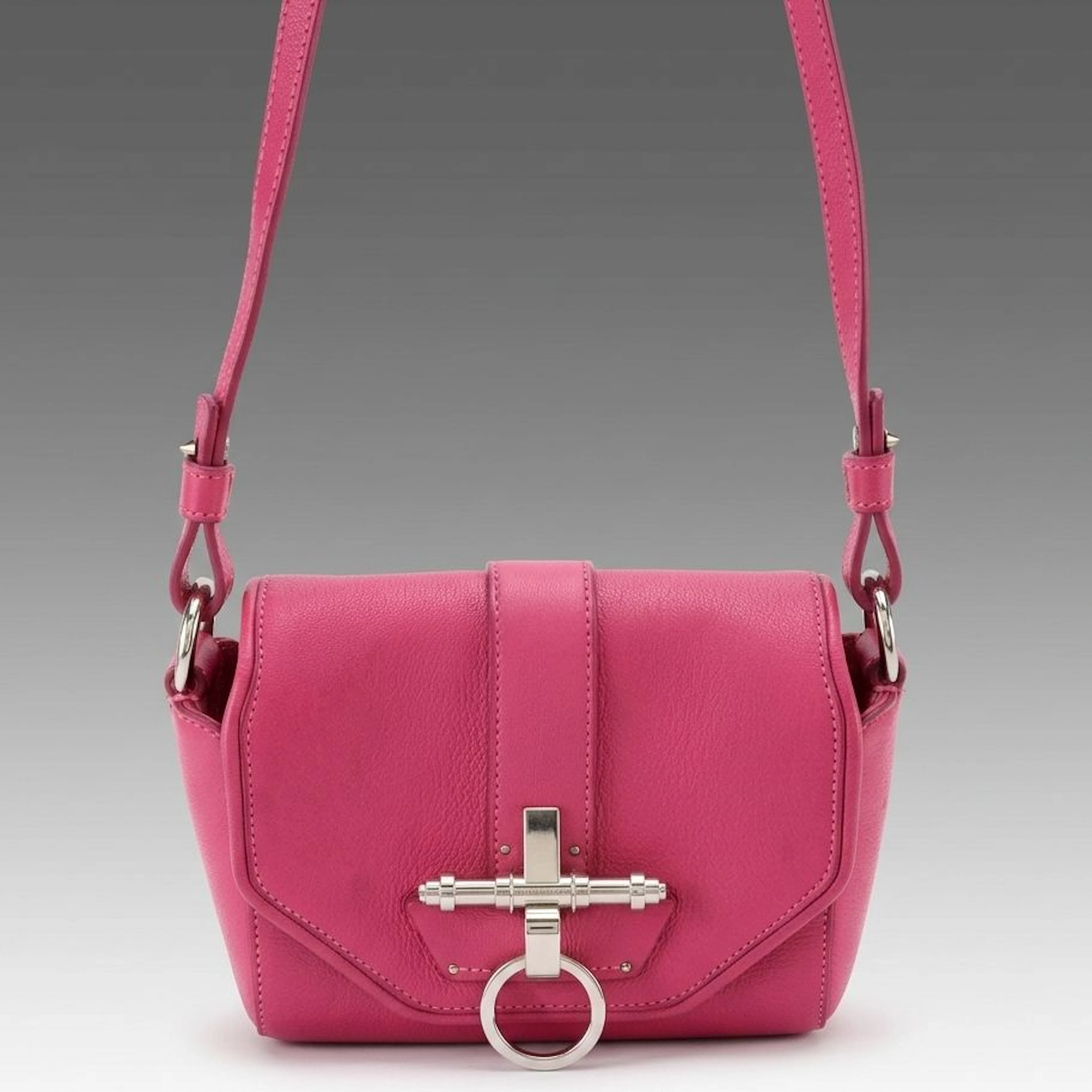 Givenchy Obsedia Crossbody Bag in Hot Pink Grained Goatskin Leather