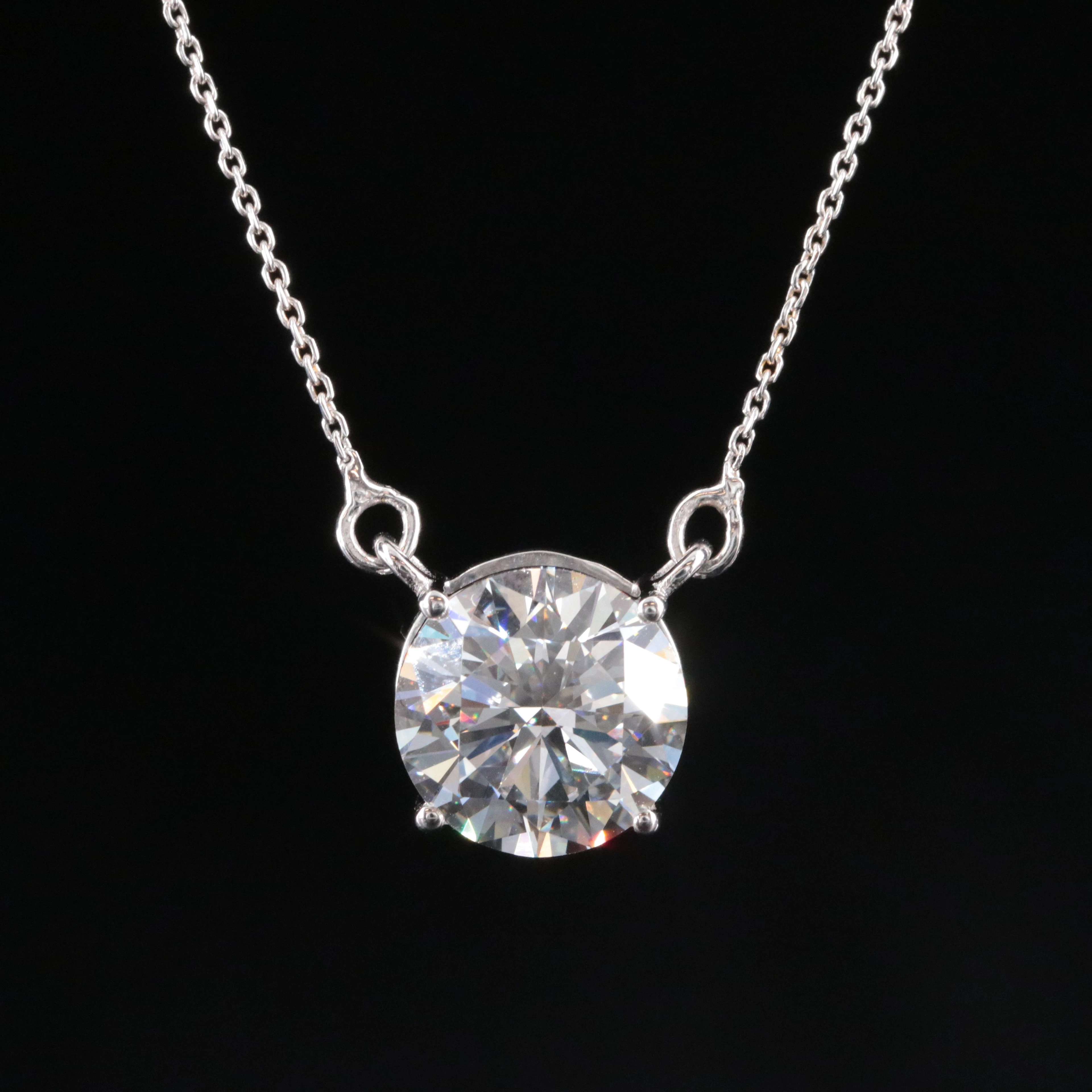 14K 3.00 CT Lab Grown Diamond Solitaire Necklace with IGI Report
