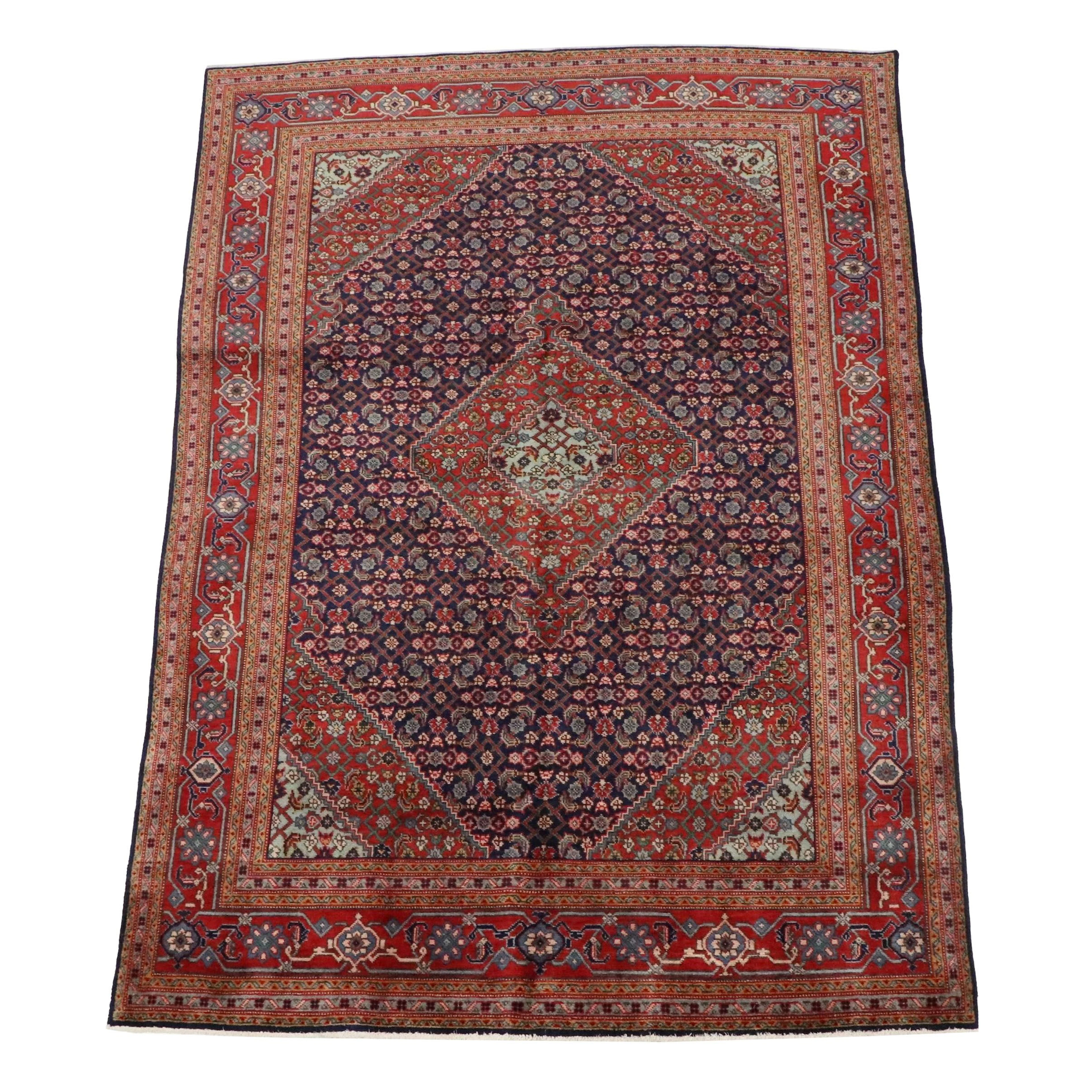 6'3 x 9'2 Hand-Knotted Persian Bijar Area Rug
