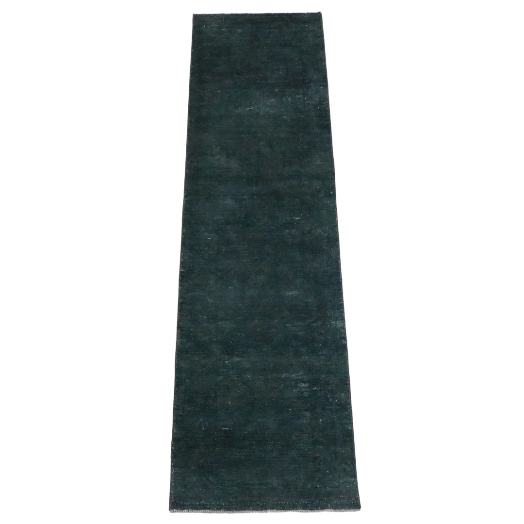 2'6 x 9'7 Hand-Knotted Turkish Overdyed Carpet Runner
