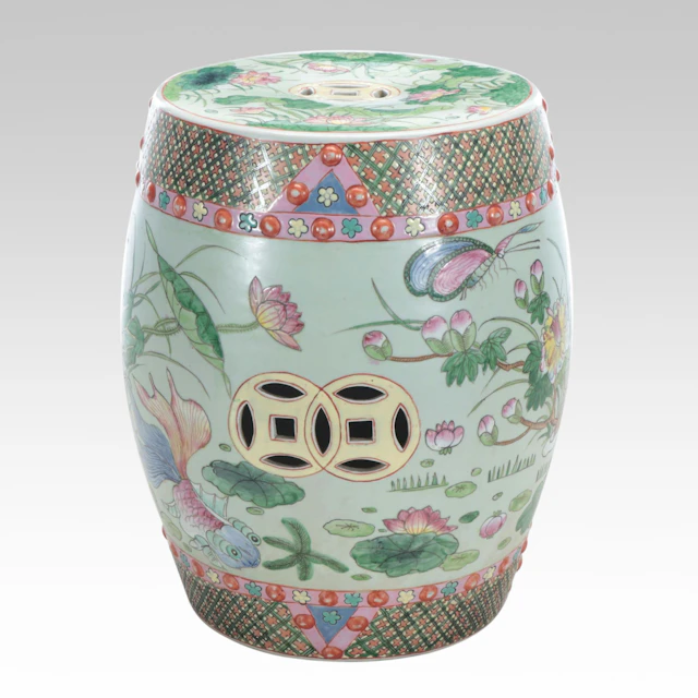 Chinese Famille Rose Porcelain Garden Stool