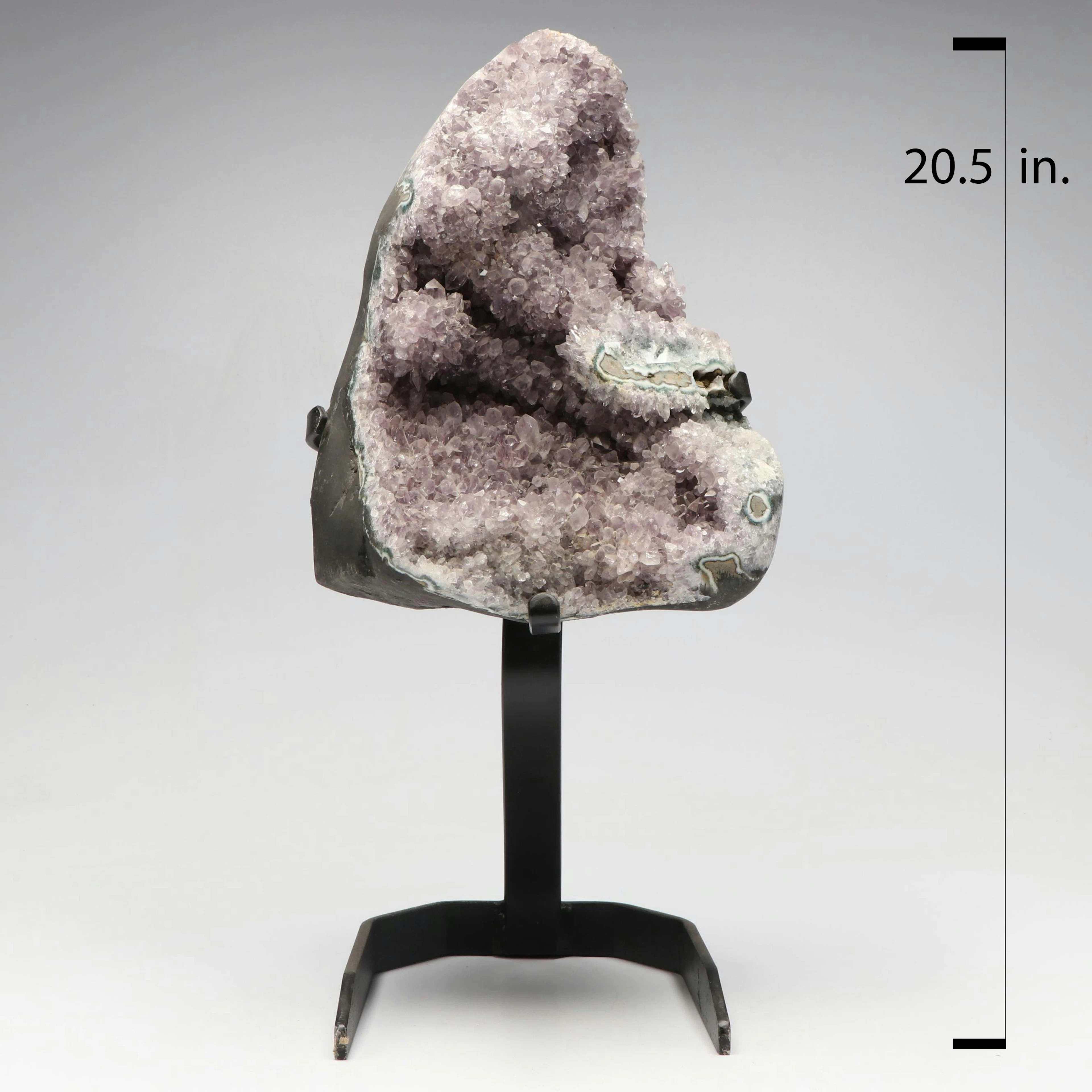 Amethyst Cathedral Geode Fragment with Custom Iron Stand
