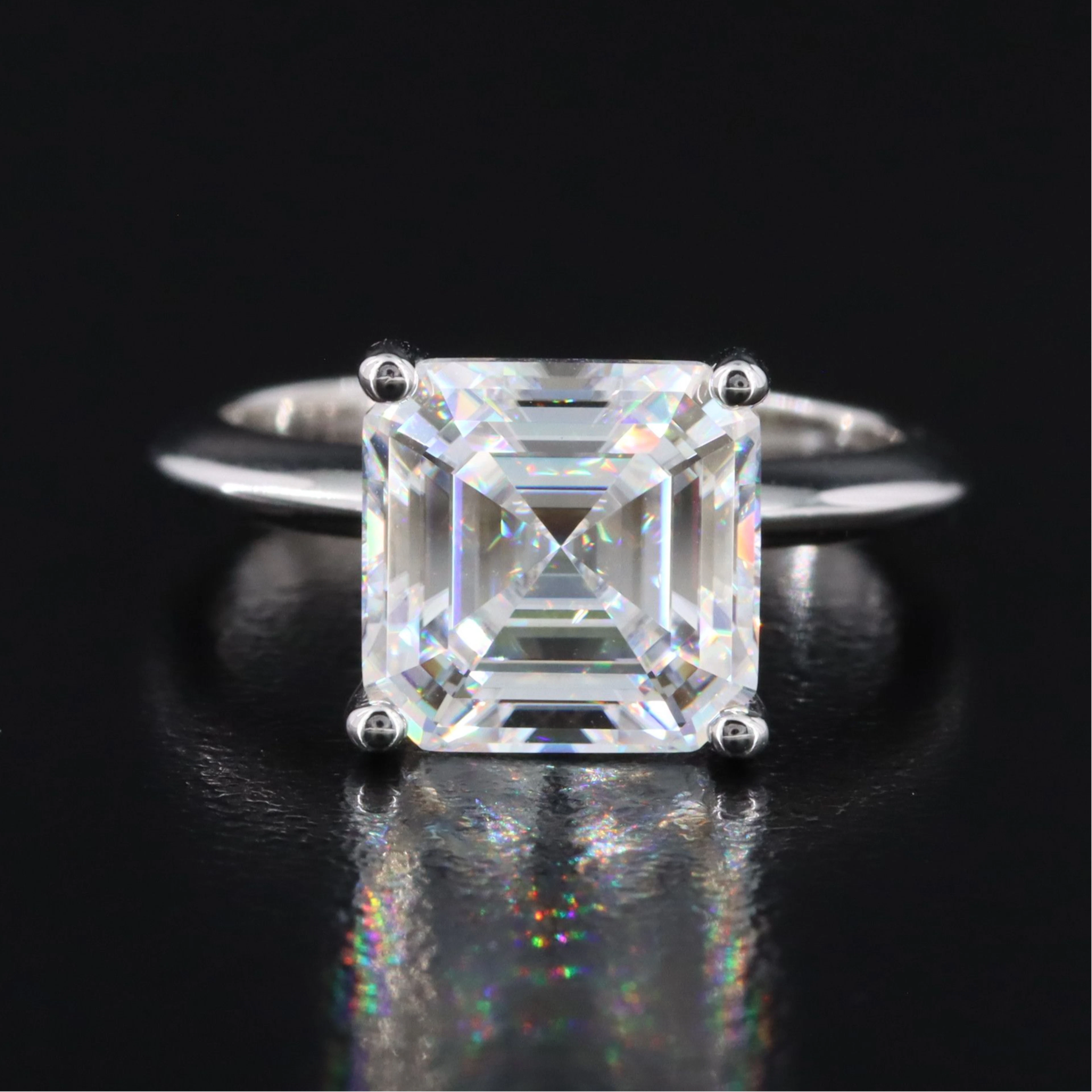 Sterling Moissanite Solitaire Ring