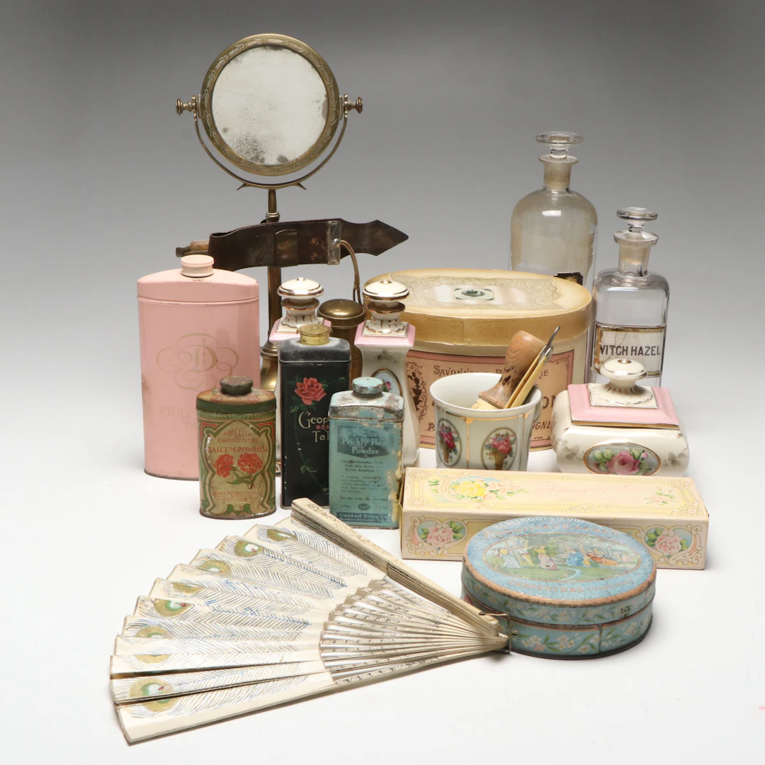 Shaving Stand and Vanity Accessories, Mid-20th Century