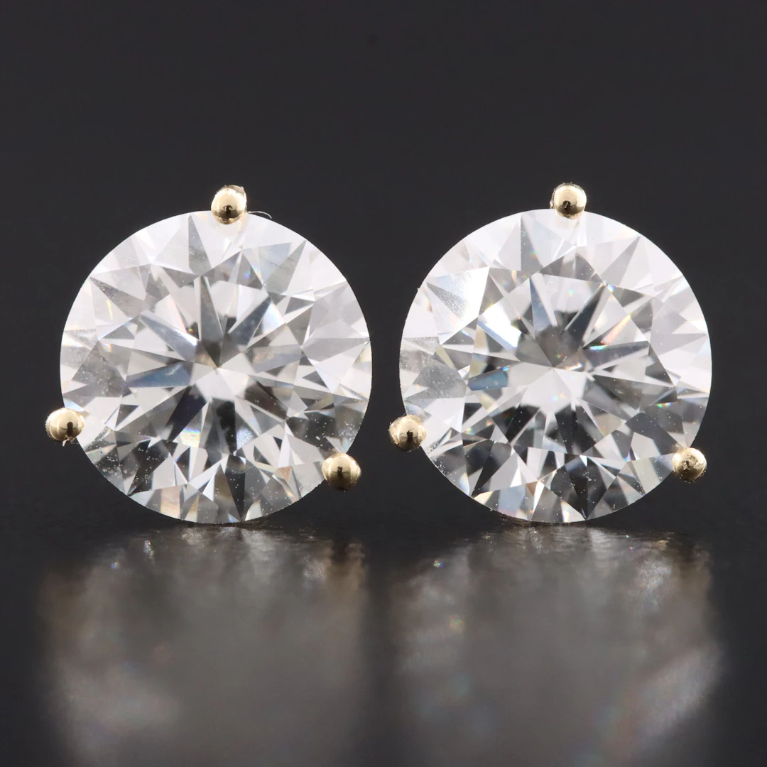 14K 4.10 CTW Lab Grown Diamond Earrings with IGI Reports