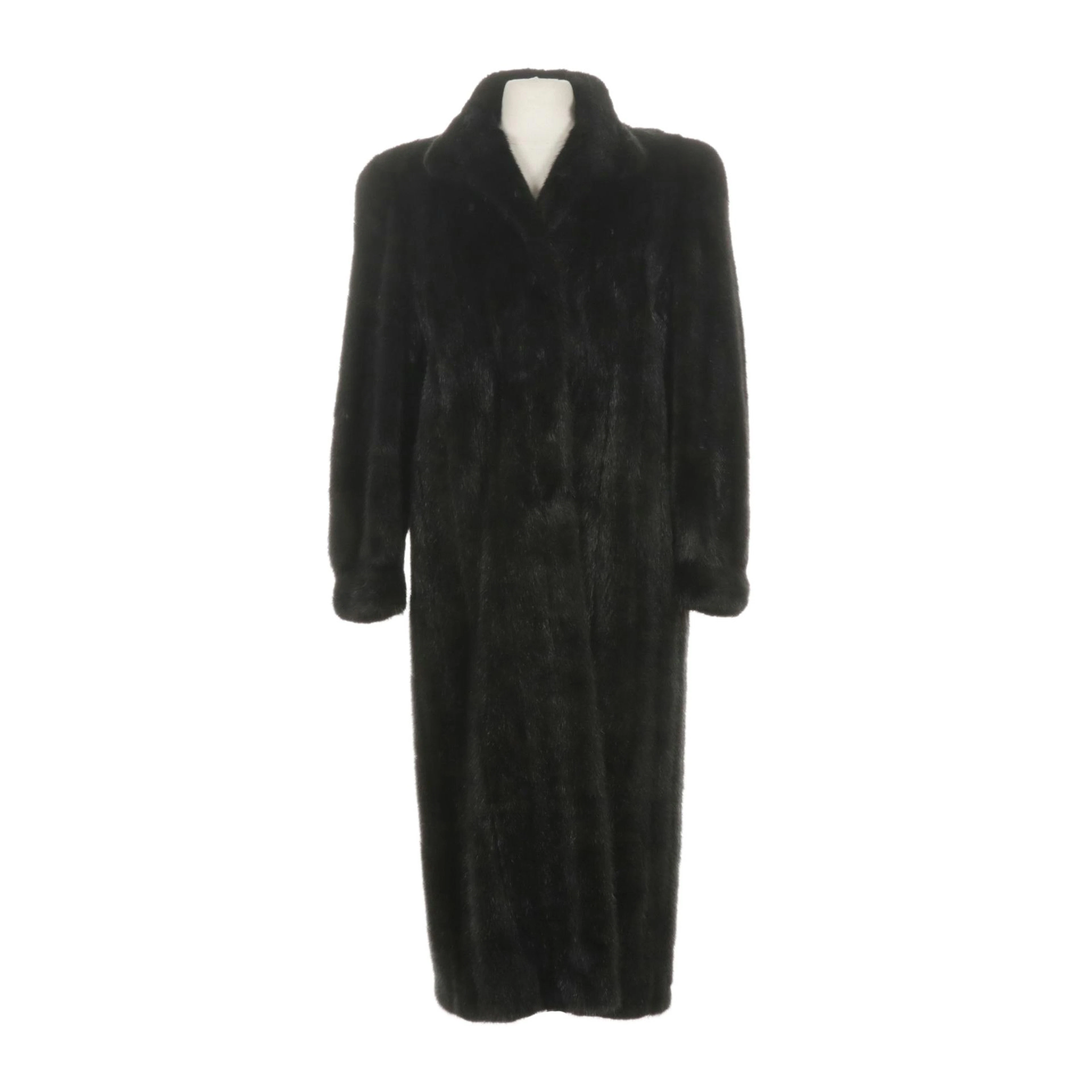 Dark Ranch Mink Fur Full-Length Coat
