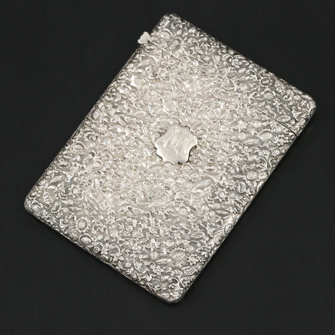 Birmingham Sterling Silver Victorian Card Case, 1878