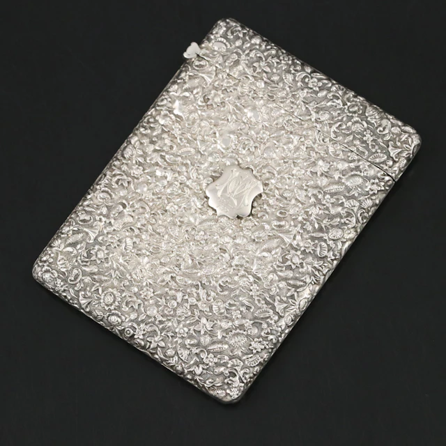 Birmingham Sterling Silver Victorian Card Case, 1878