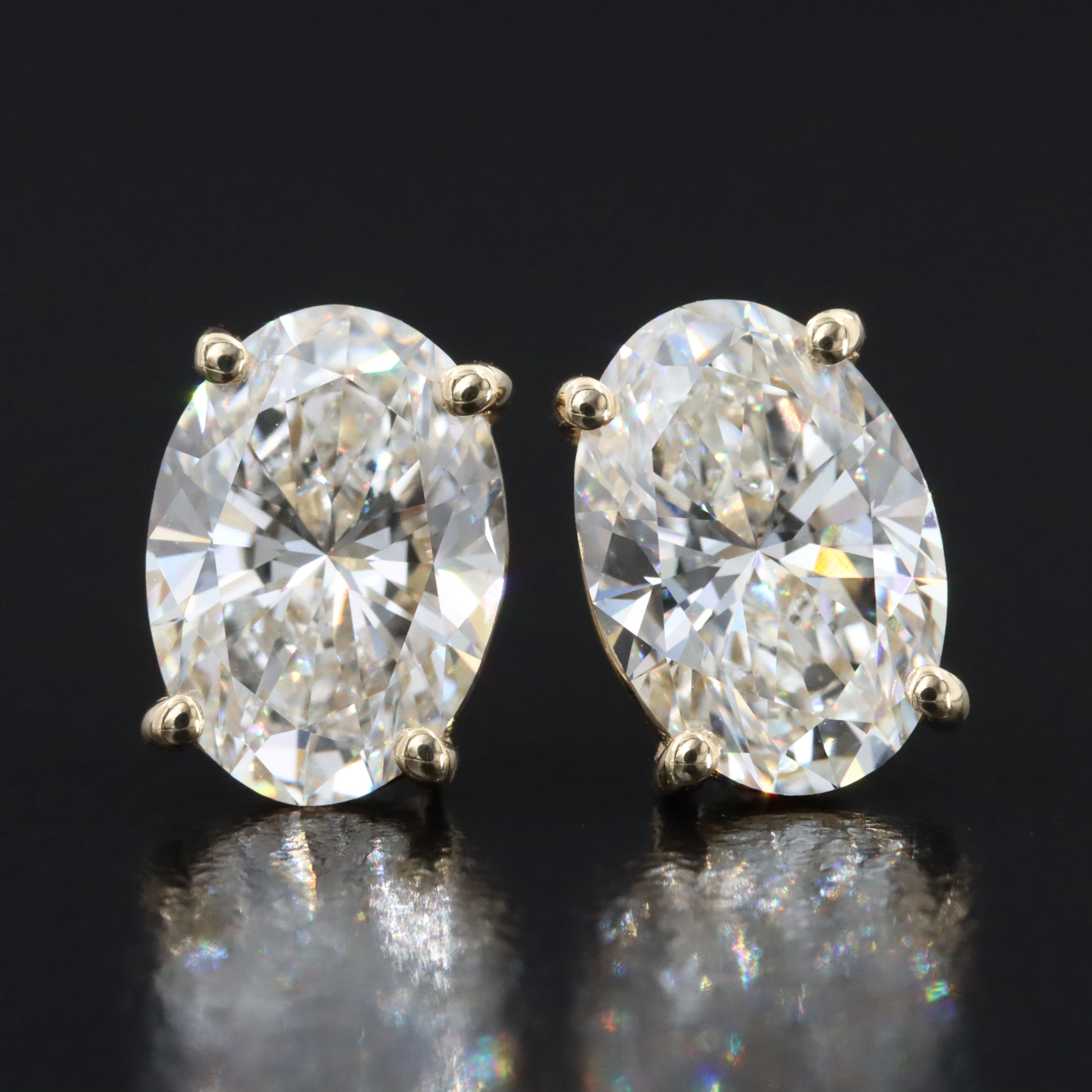 14K 2.94 CTW Lab Grown Diamond Stud Earrings with IGI Reports