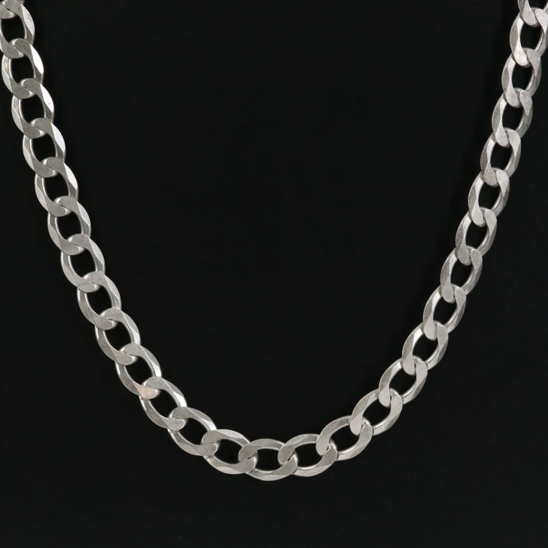 Italian Sterling Curb Chain Necklace