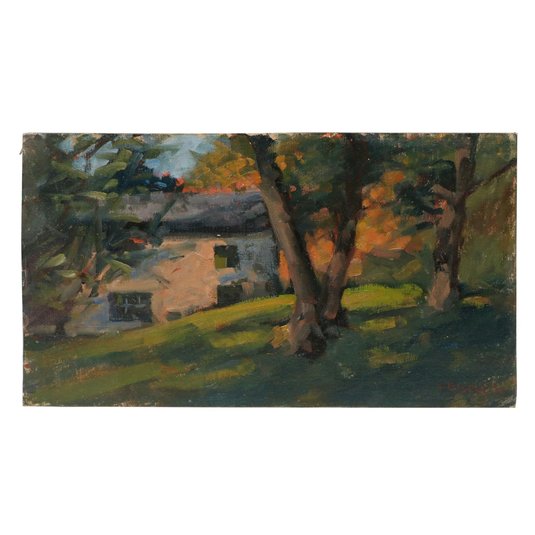 Susan Grisell Landscape Oil Painting of House in Autumn, 2011