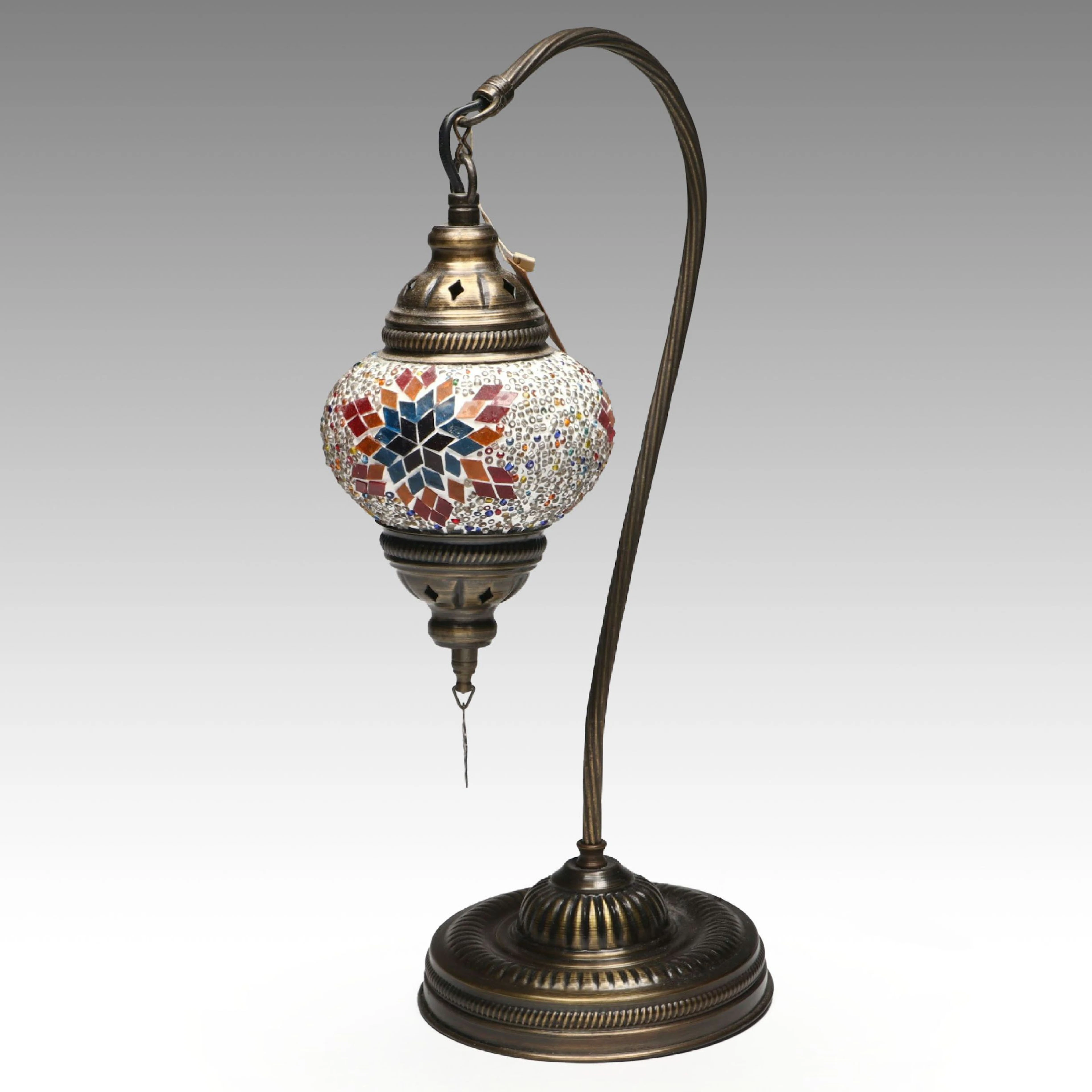 Turkish Mosaic Swan Neck Table Lamp
