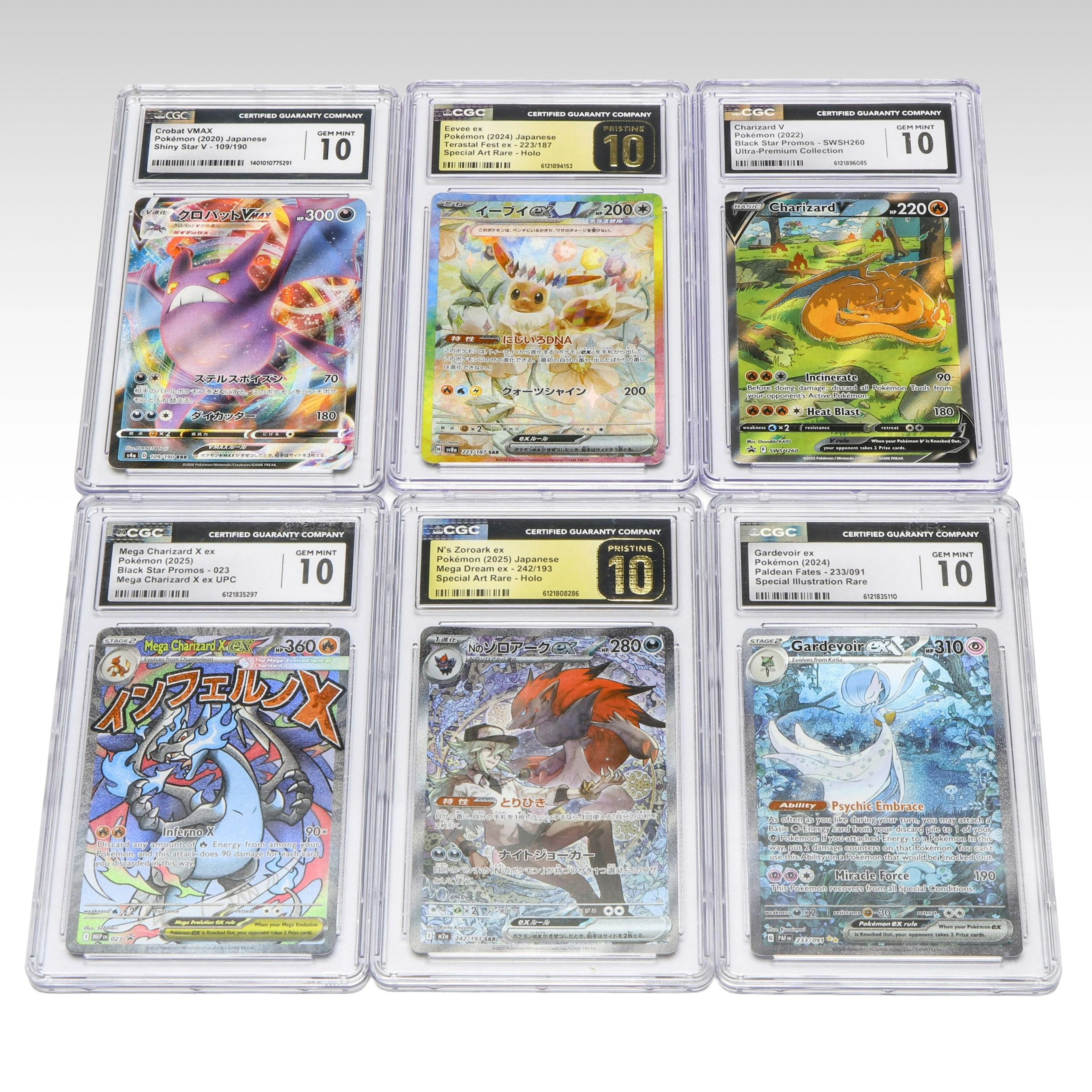 CGC Graded Pokémon Cards Featuring Mega Charizard X ex and Gardevoir ex, 2020s