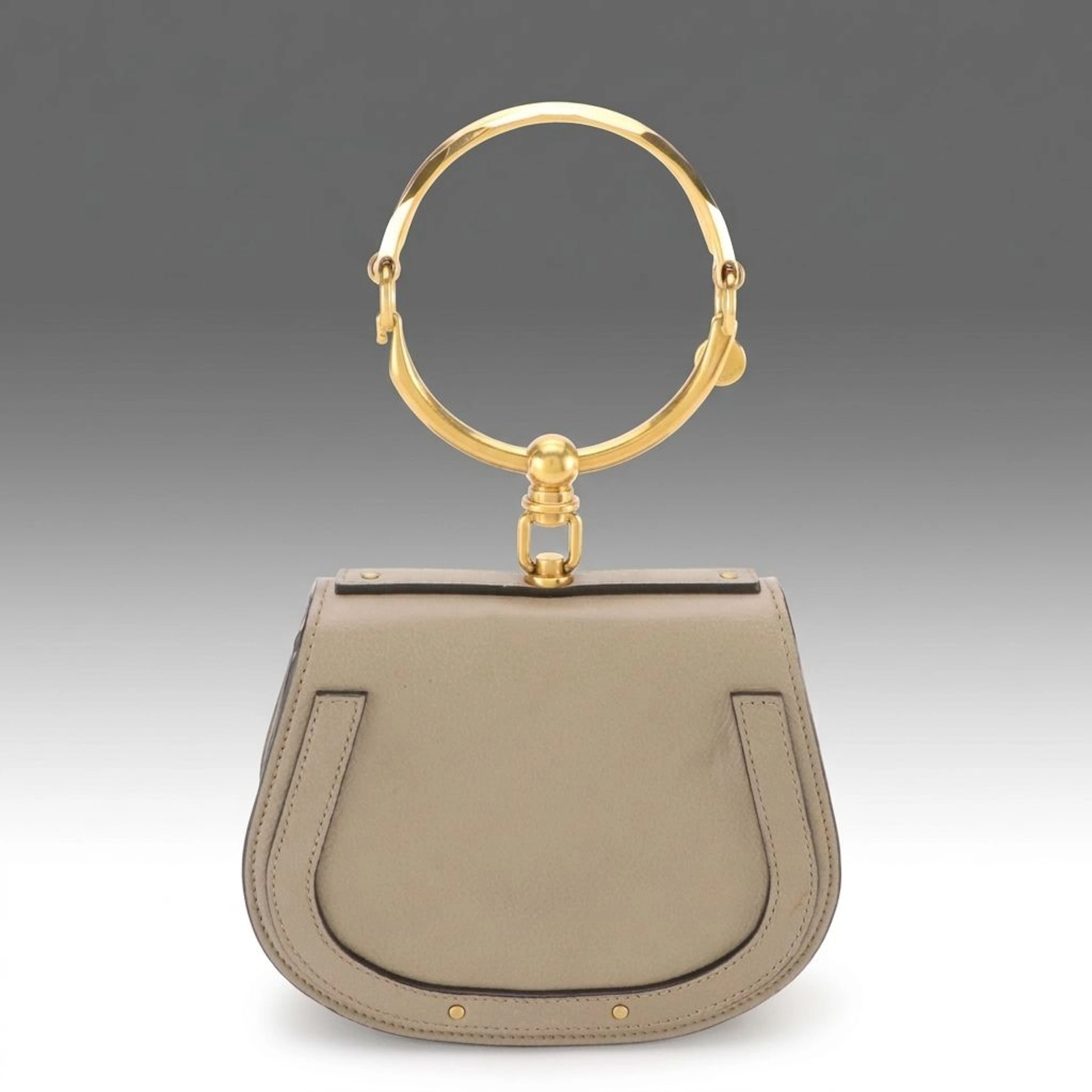 Chloé Calfskin Grain Leather and Suede Small Nile Bracelet Bag