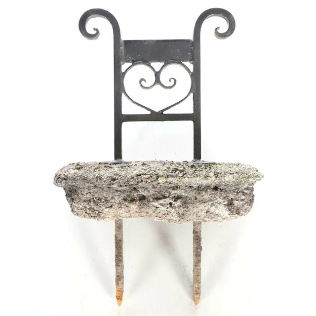 Wrought Iron Boot Scraper on Concrete Base