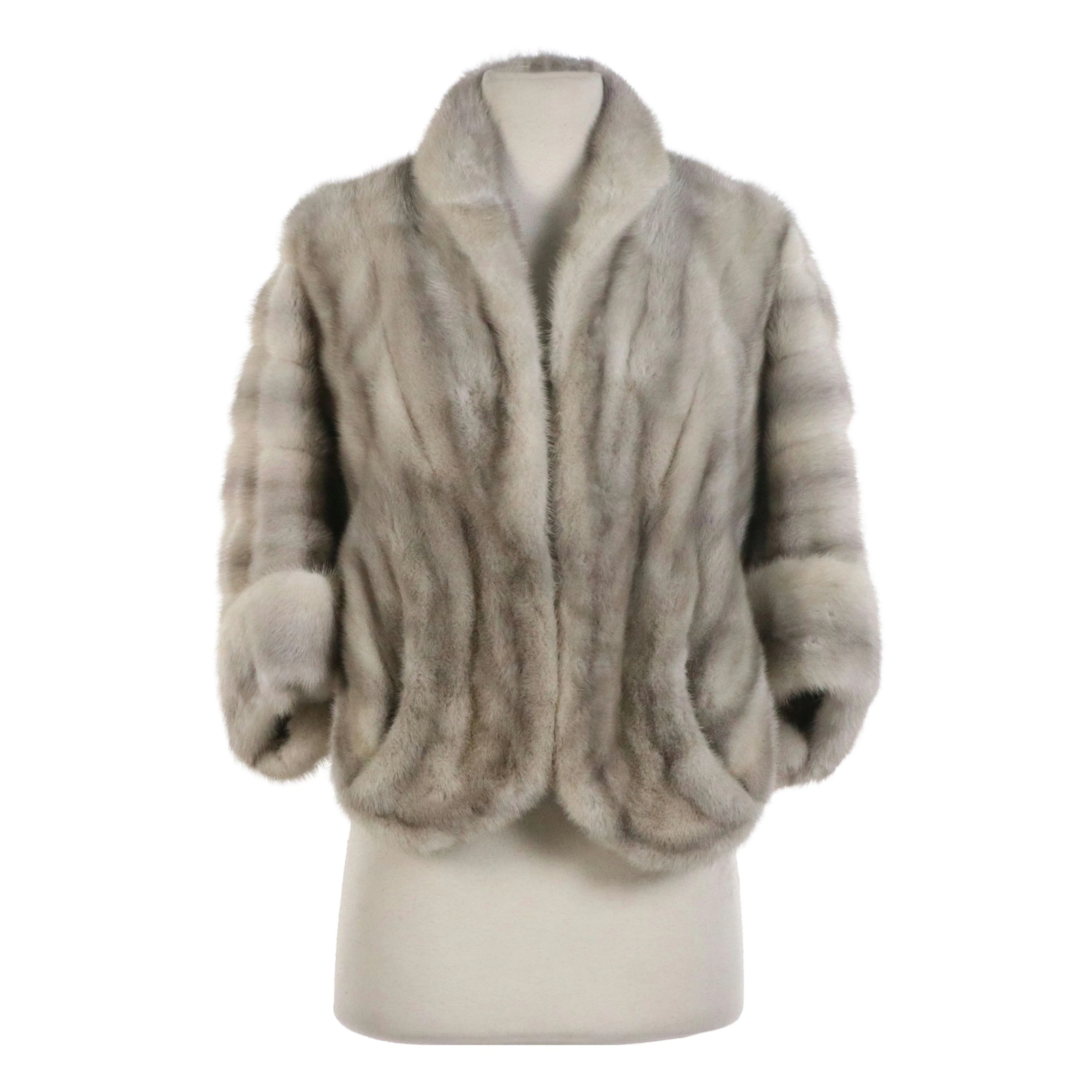 EMBA Cerulean Sapphire Mink Fur Capelet Stole from Bifano's, Vintage