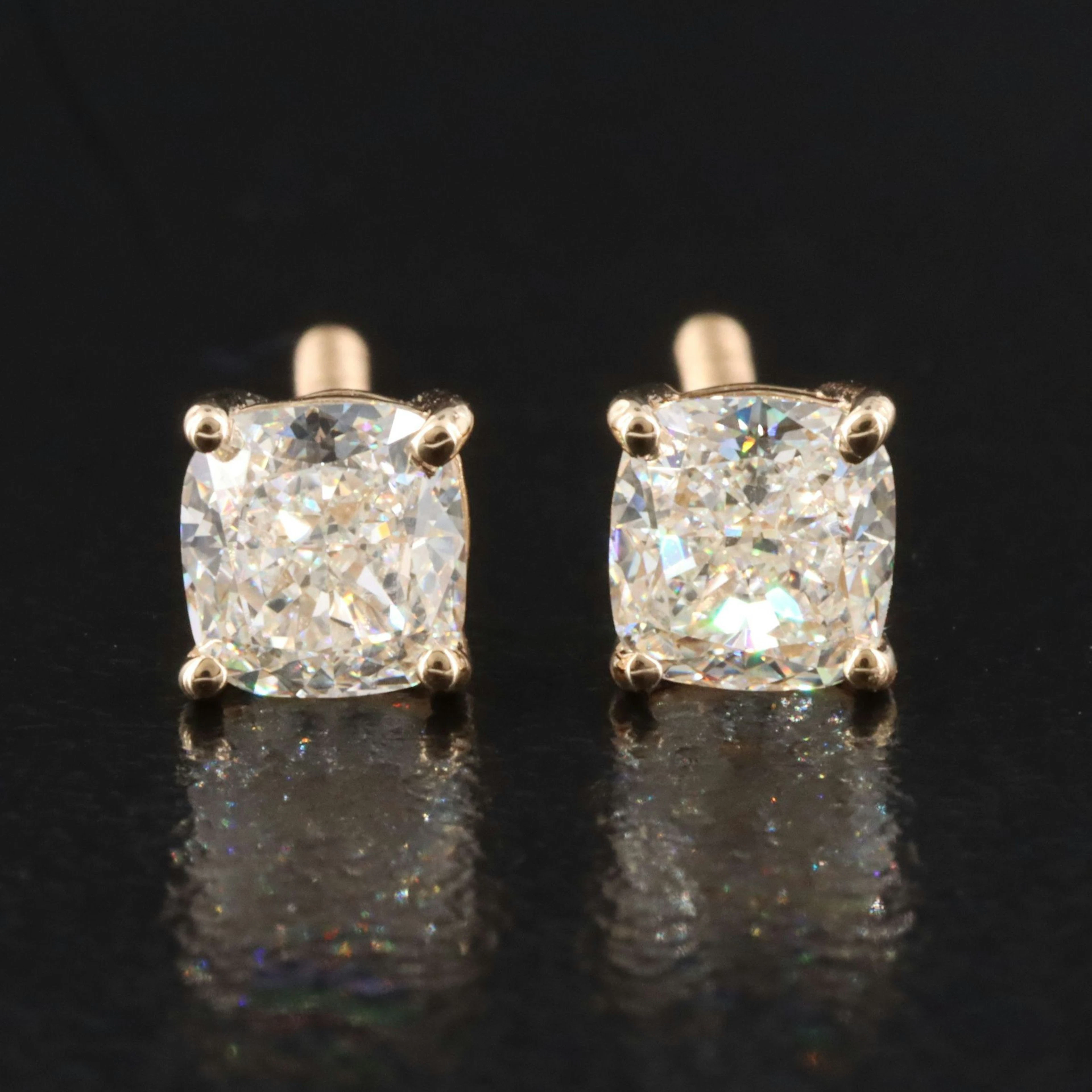 14K 1.00 CTW Diamond Stud Earrings with GIA Reports