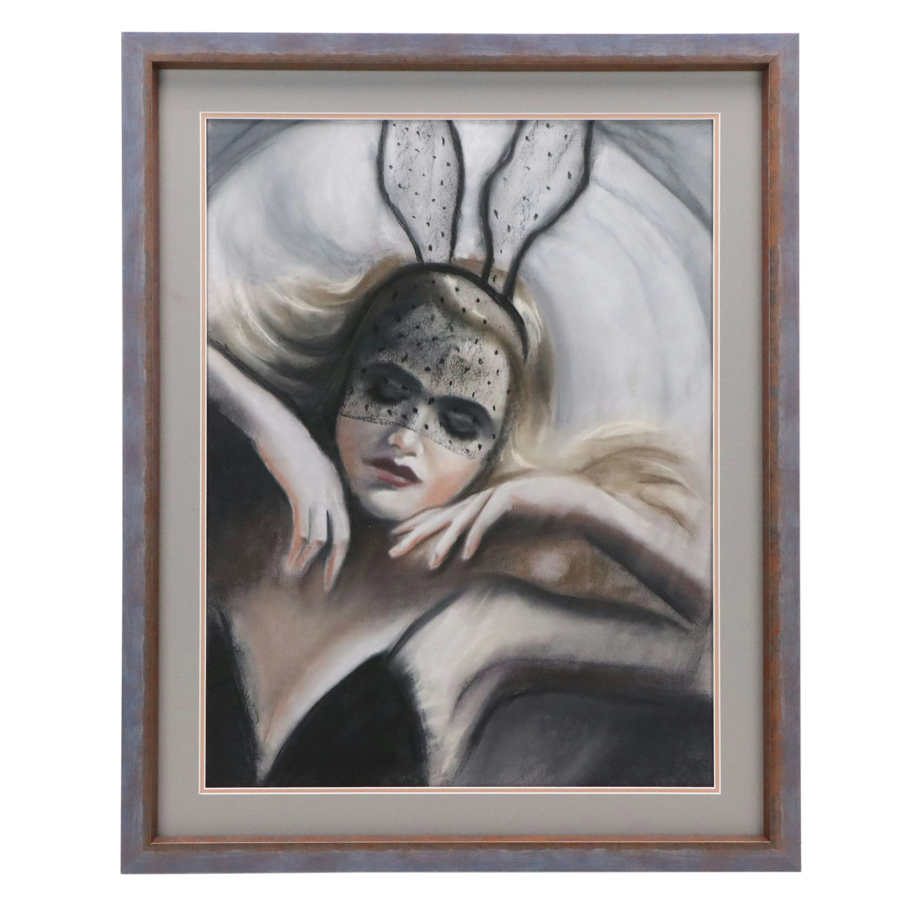 Inna Medvedeva Pastel Drawing "Bunny Mask"