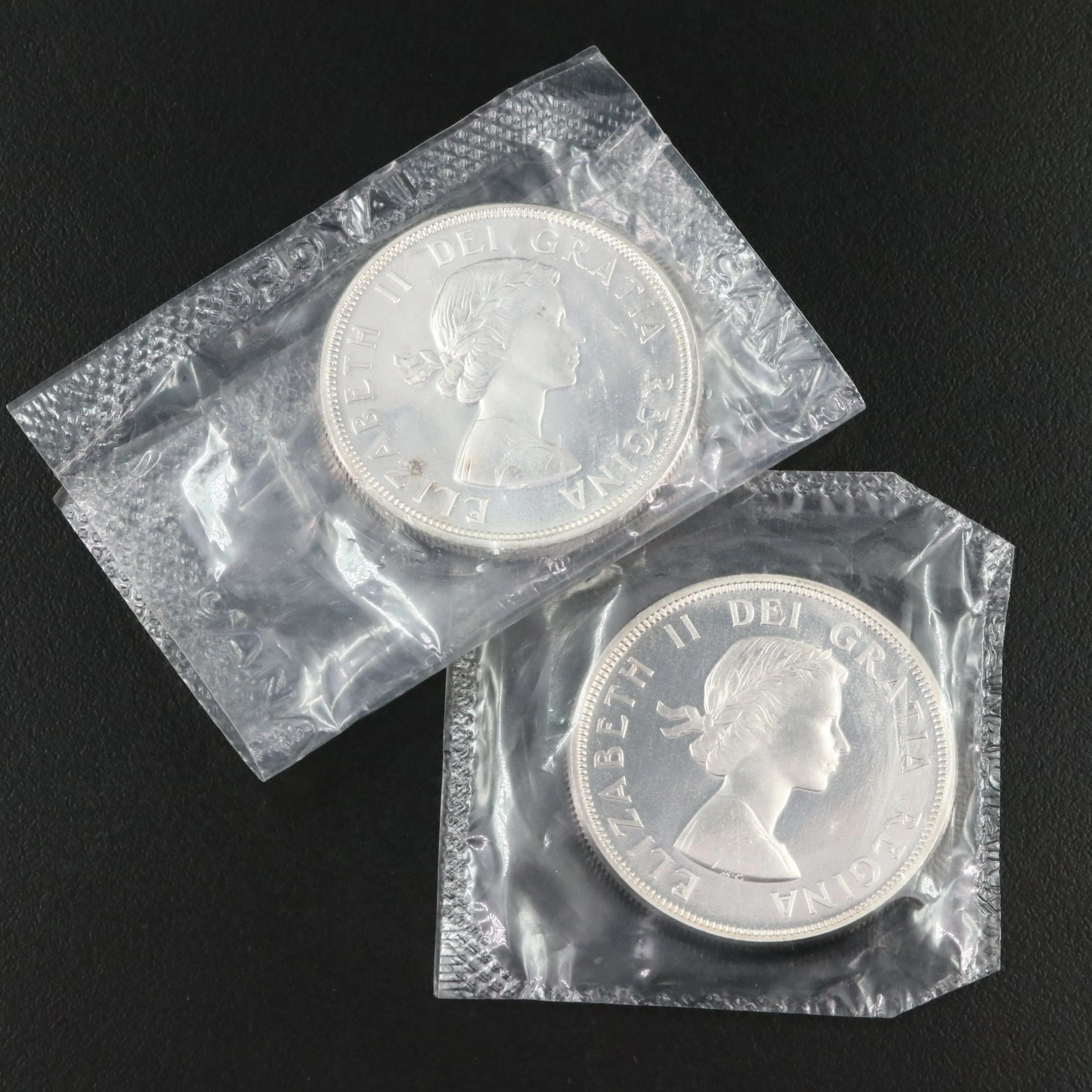 Two 1964 Canada Silver Dollars