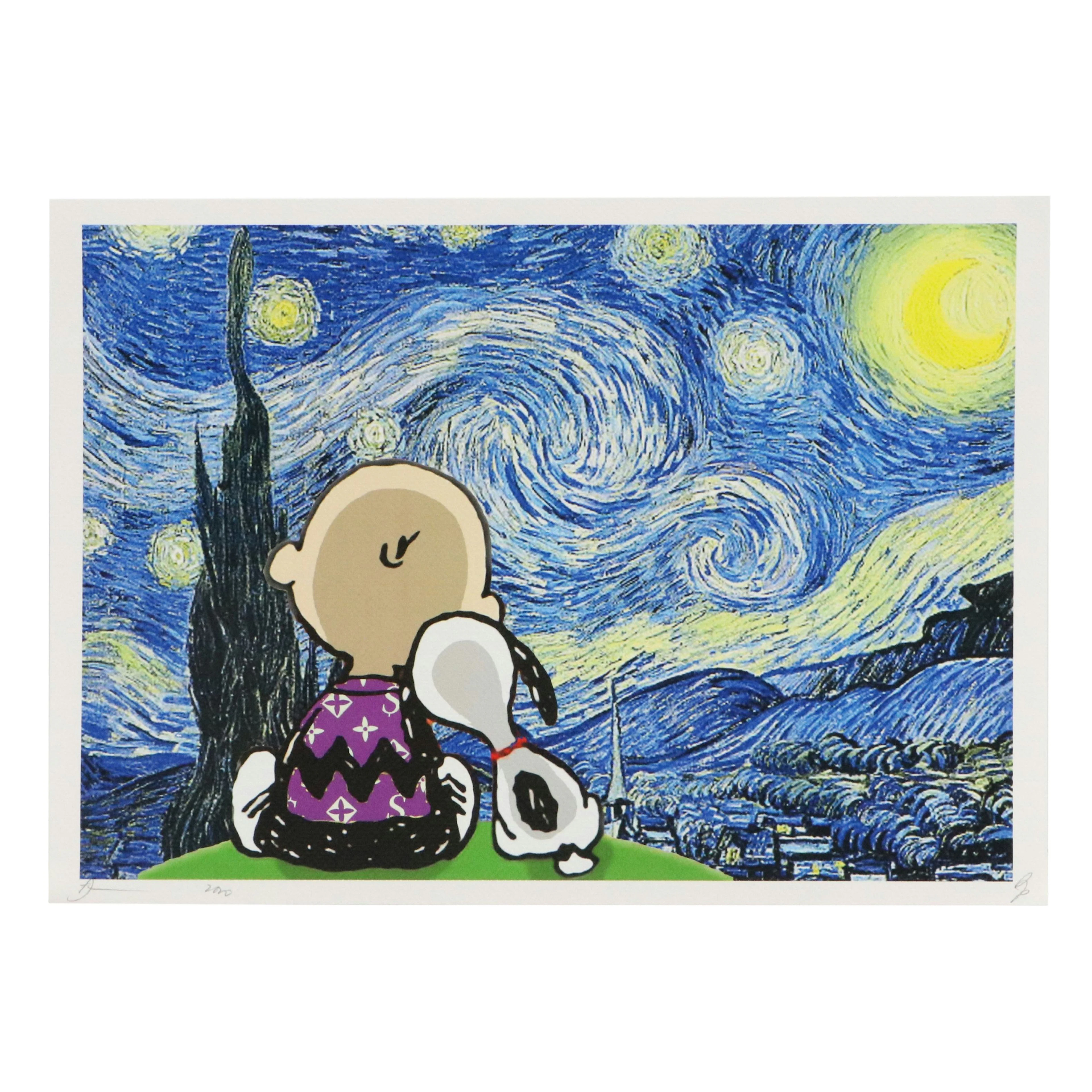 Death NYC Pop Art Digital Collage Featuring Peanuts x Van Gogh, 2020