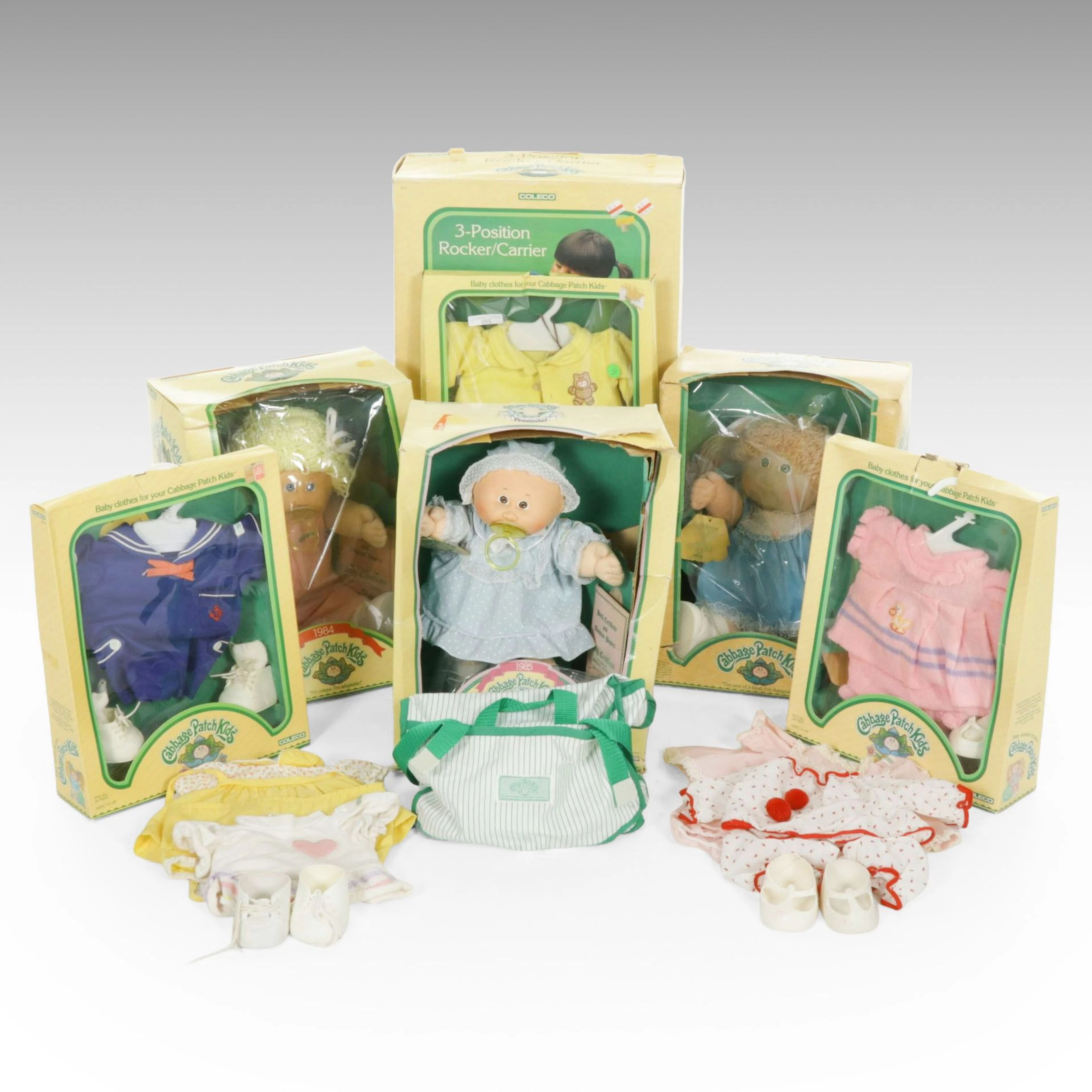 1980s Cabbage Patch Kids Collection with Baby Rocker, Clothing and More