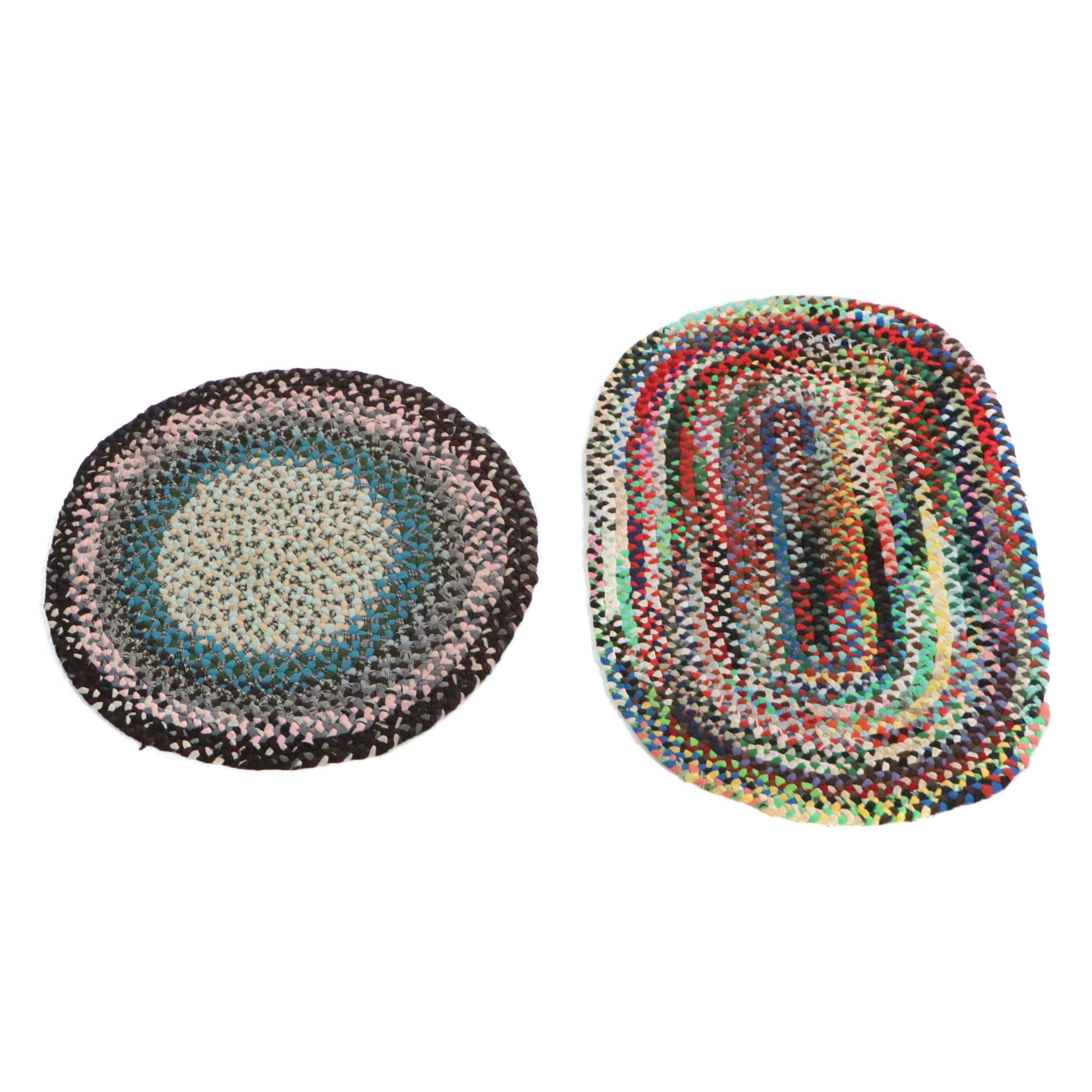 Two Handmade Braided Accent Rugs