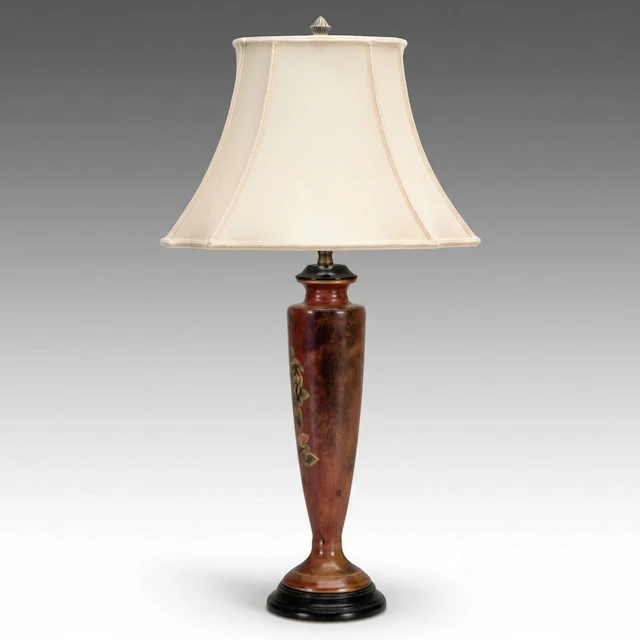Oriental Accent Tuscan Style Floral Ceramic Table Lamp with Custom Shade