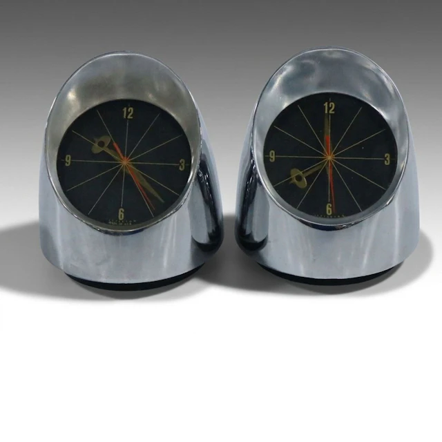 Jefferson "500" Chrome Bullet Desk Lamps, Mid-20th Century
