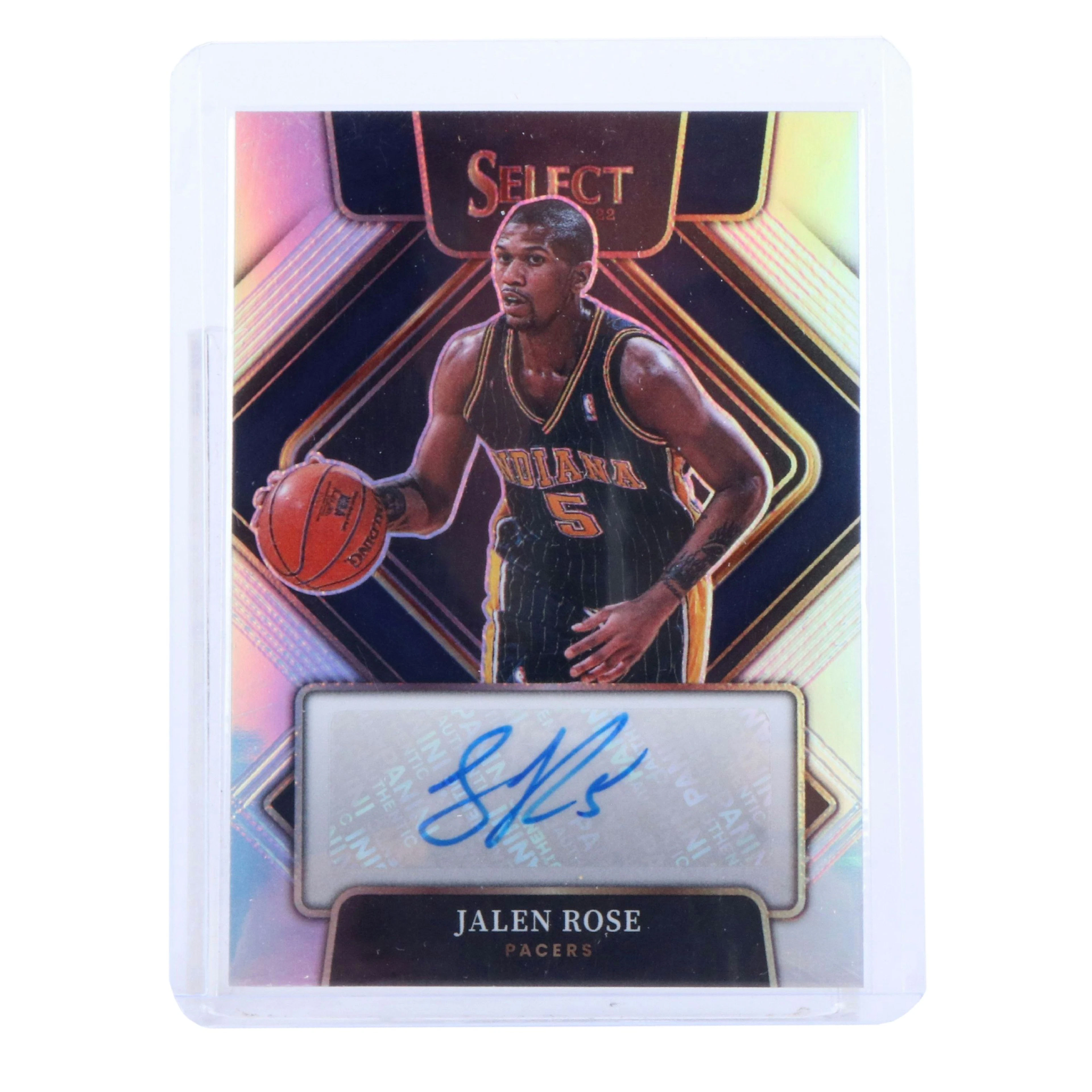 2021-22 Select Jalen Rose Signed Indiana Pacers Basketball Card No. 236/299